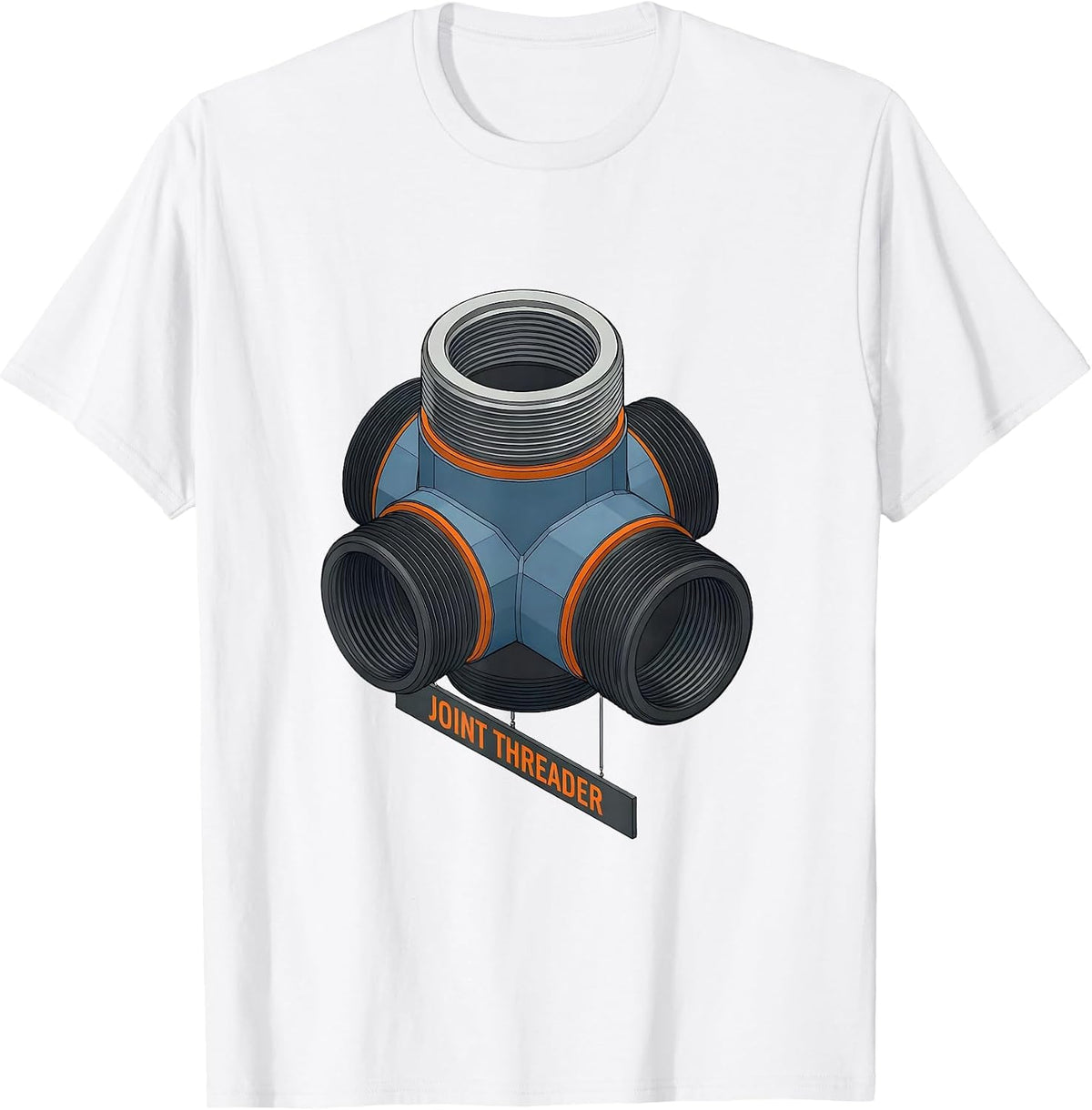 Men's Joint Threader Funny Plumber Pipefitter Occupational Humor T-Shirt - White