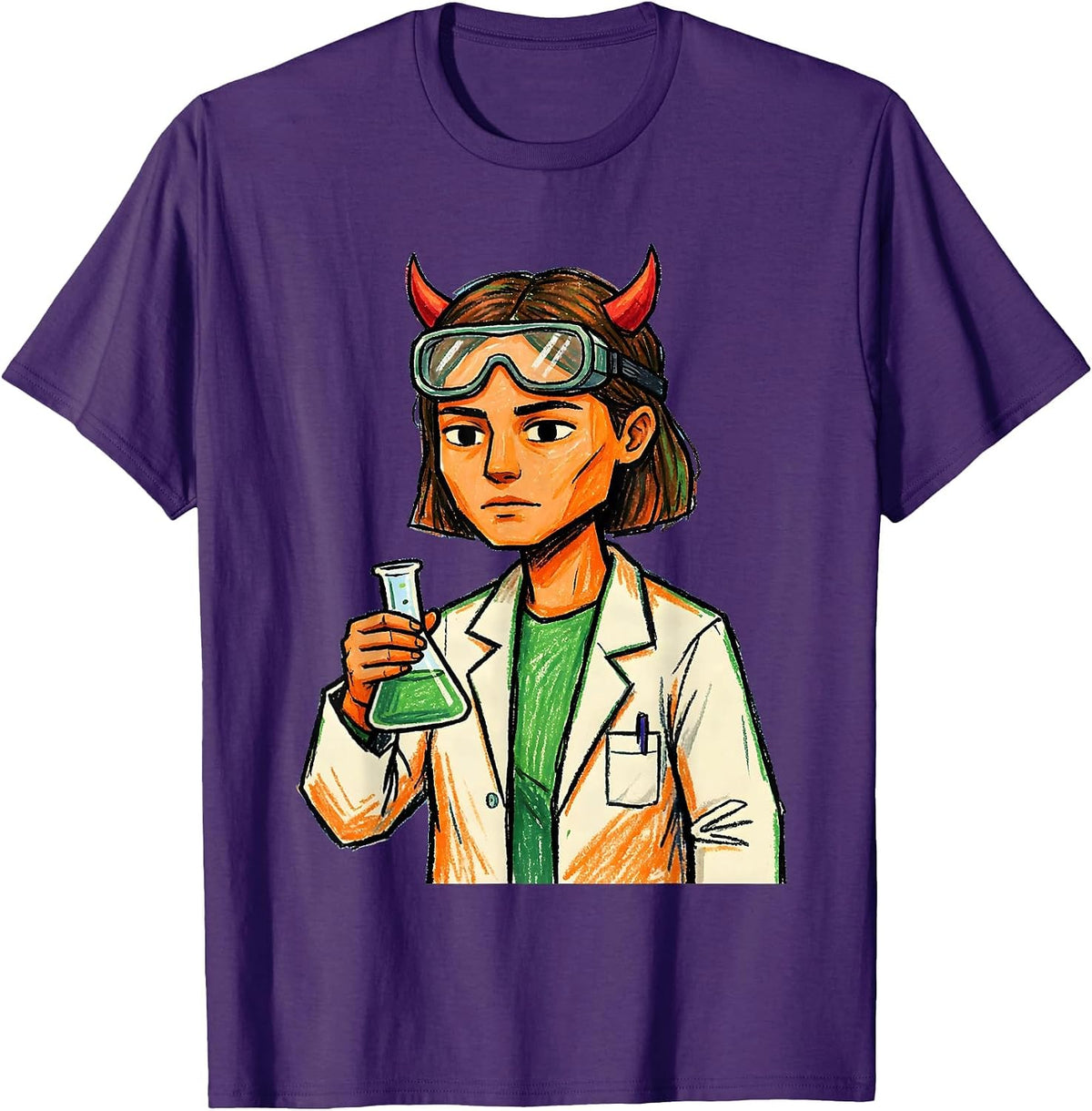 Quiet Science Teacher Halloween Costume Naive Kidcore T-Shirt - Purple