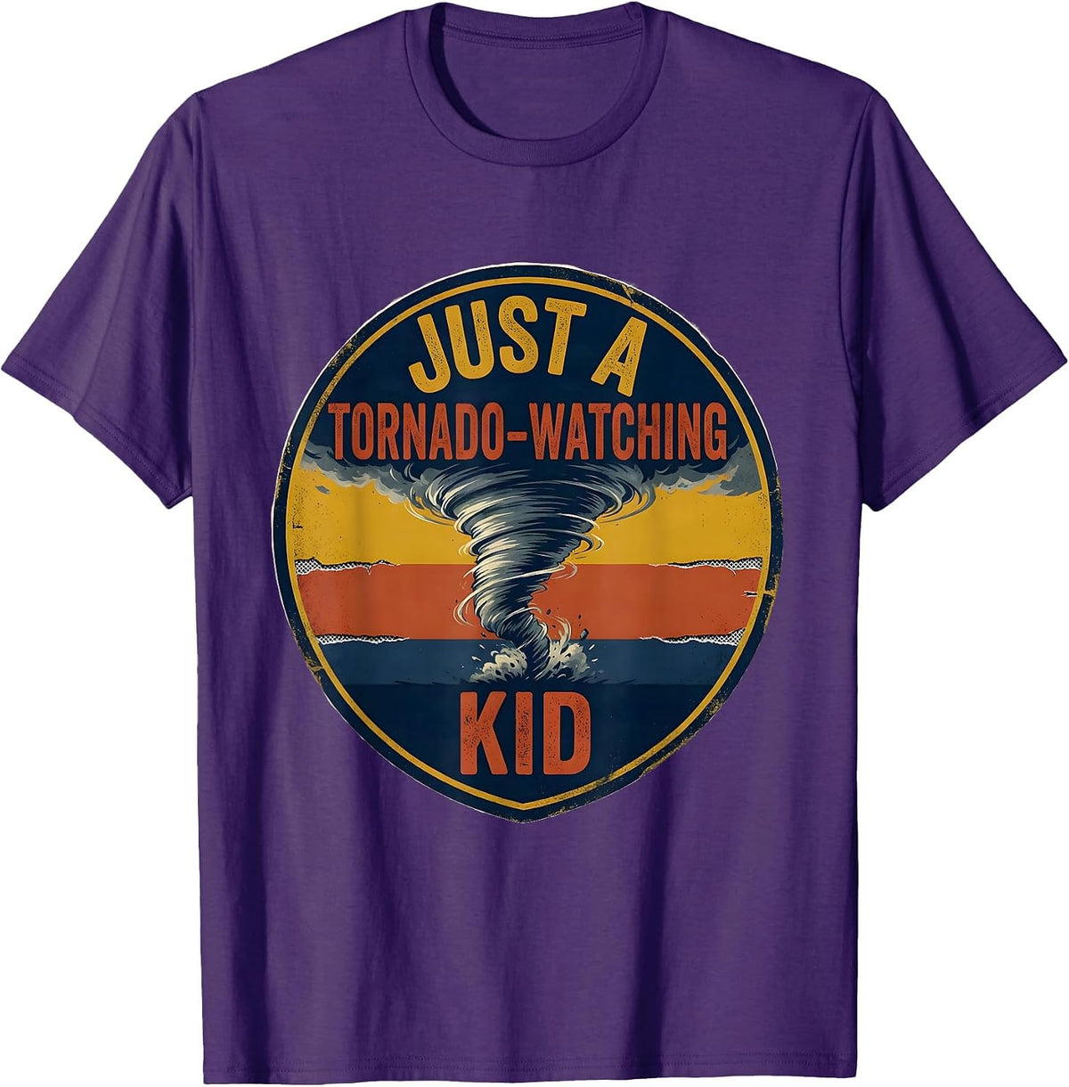 Just A Tornado-Watching Kid Funny Storm Chaser Meteorology T-Shirt - Purple