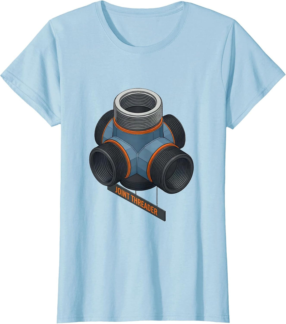 Women's Joint Threader Funny Plumber Pipefitter Occupational Humor T-Shirt - Baby Blue
