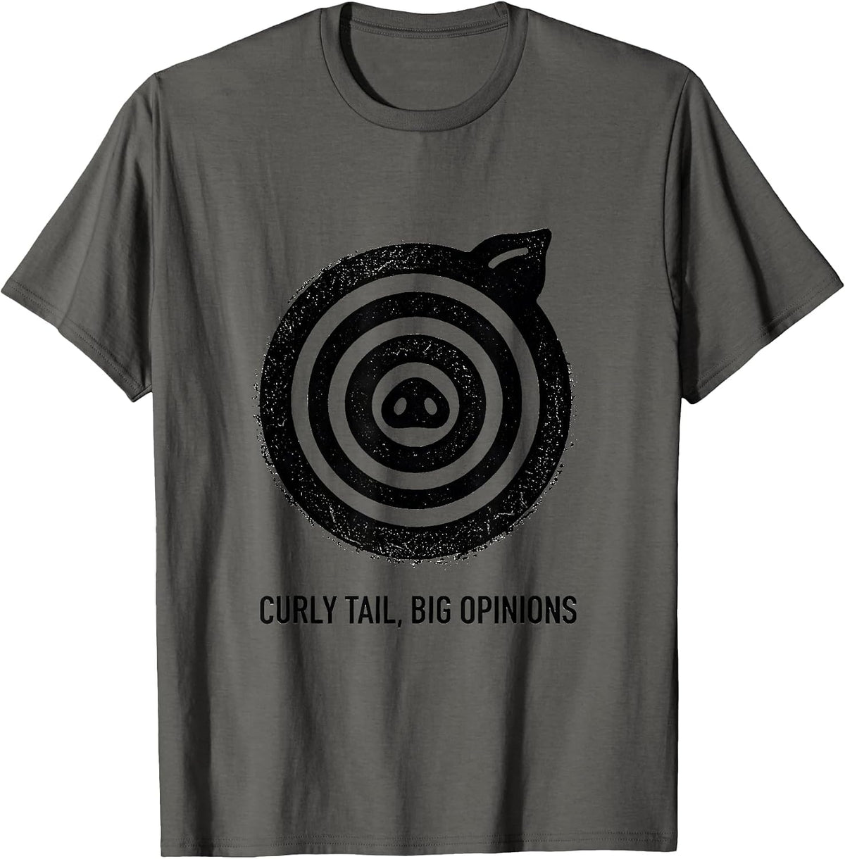 Men's Curly Tail, Big Opinions Funny Guinea Pig Lover Pet Humor T-Shirt - Asphalt Grey