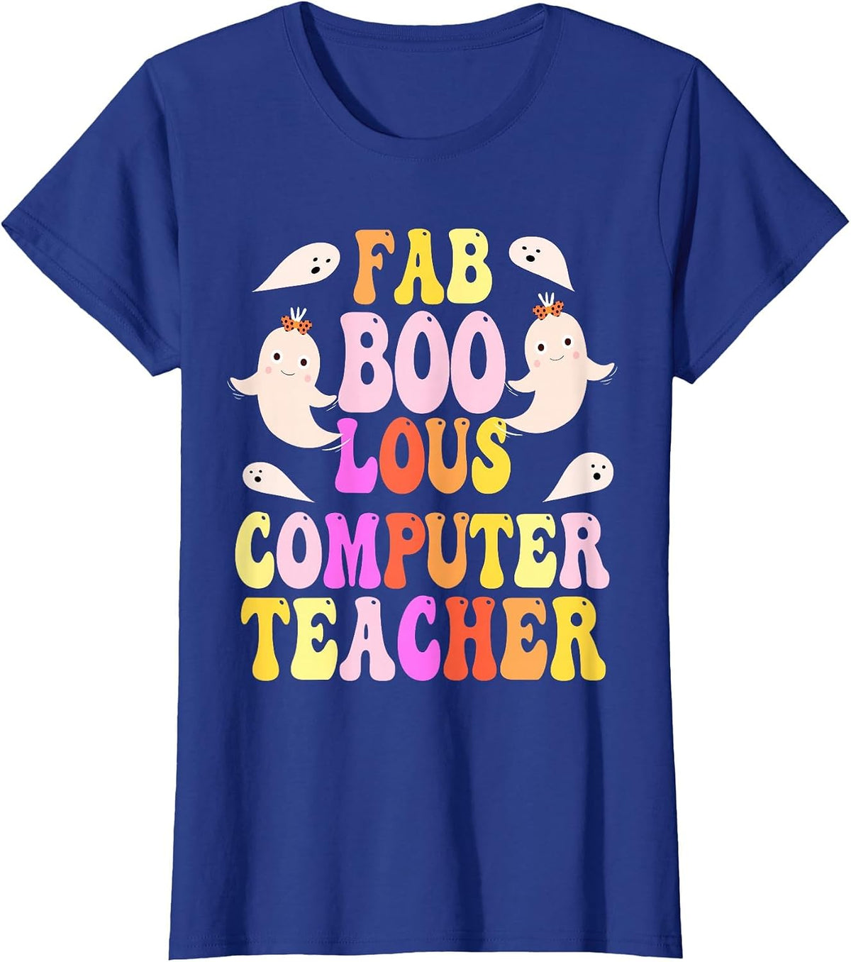 Faboolous Computer Teacher Costume This is My Spooky Mom Dad T-Shirt - Royal Blue