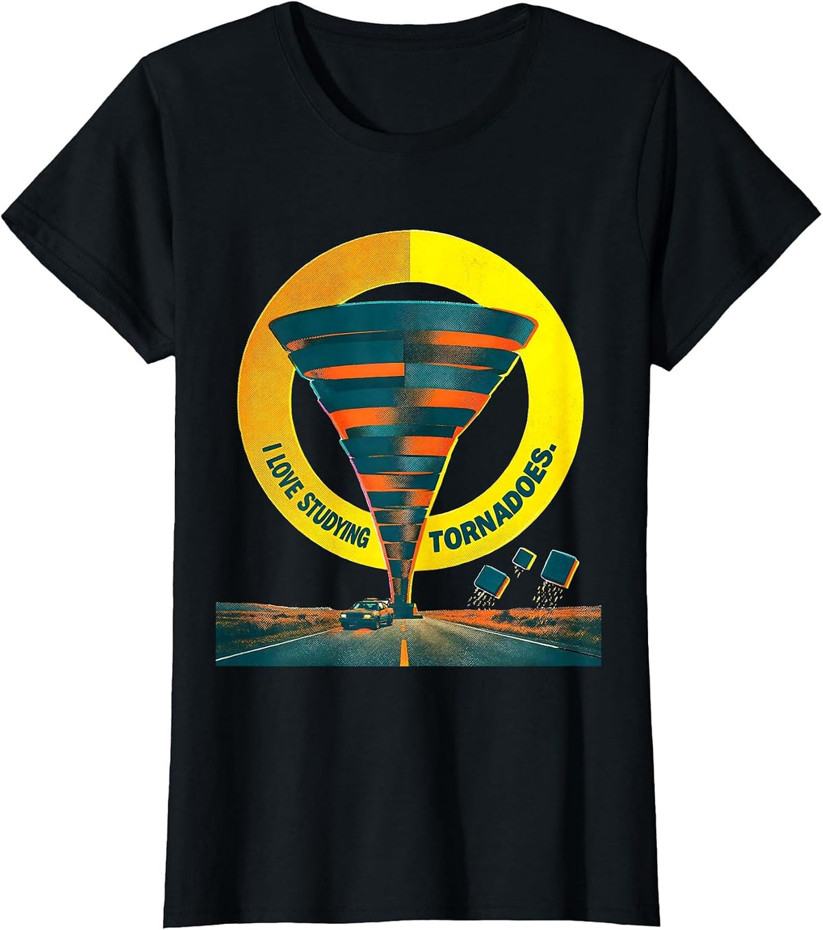 I Love Studying Tornadoes Funny Storm Chaser Meteorology T-Shirt - Black