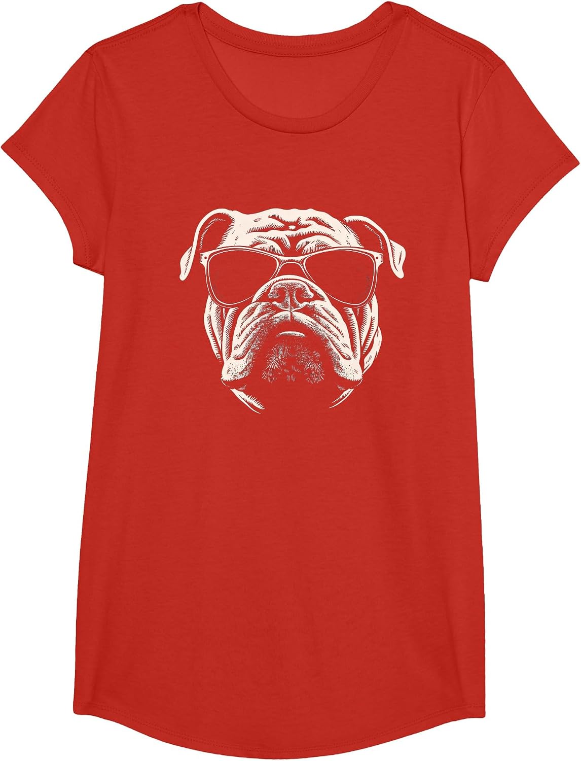 Funny Bulldog Cool Graffiti Urban Art Street T-Shirt - Girls Red
