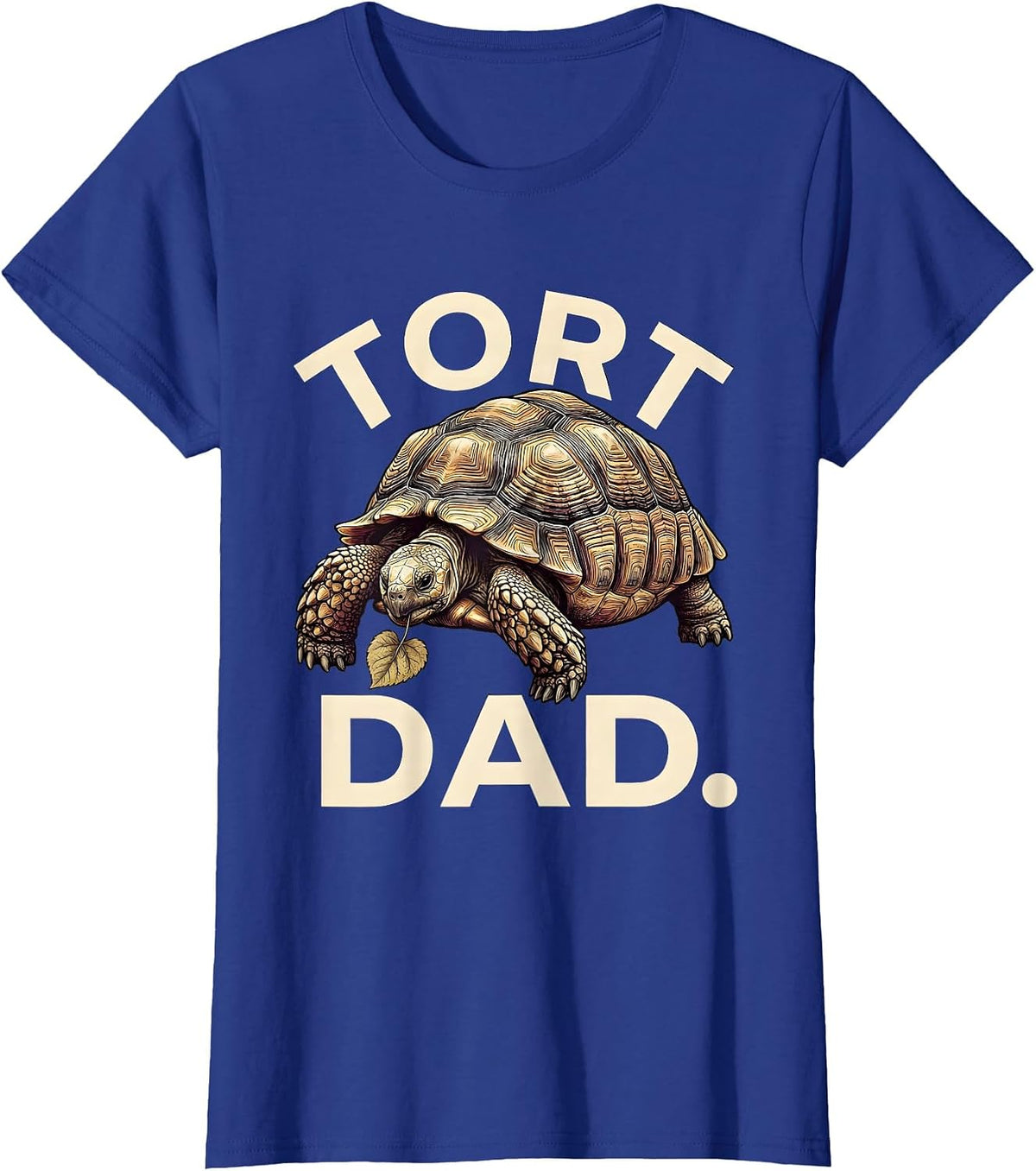 Women's Tort Dad Sulcata Tortoise Funny Reptile Lover Gift T-Shirt - Royal Blue