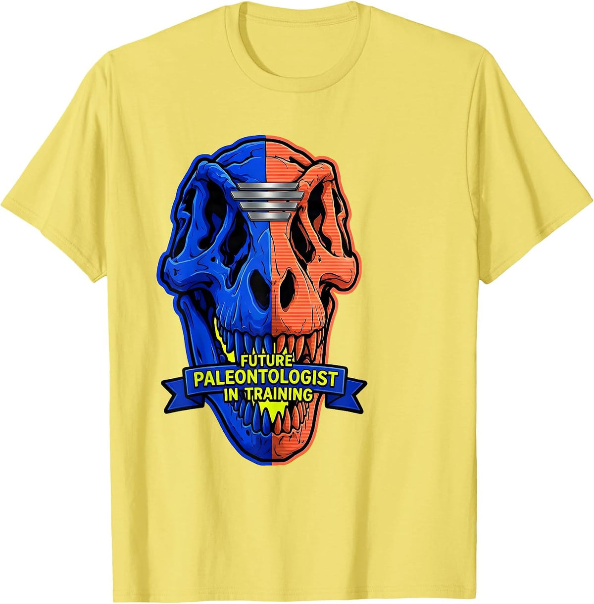 Men's Future Paleontologist In Training Dinosaur Design T-Shirt - Lemon Yellow