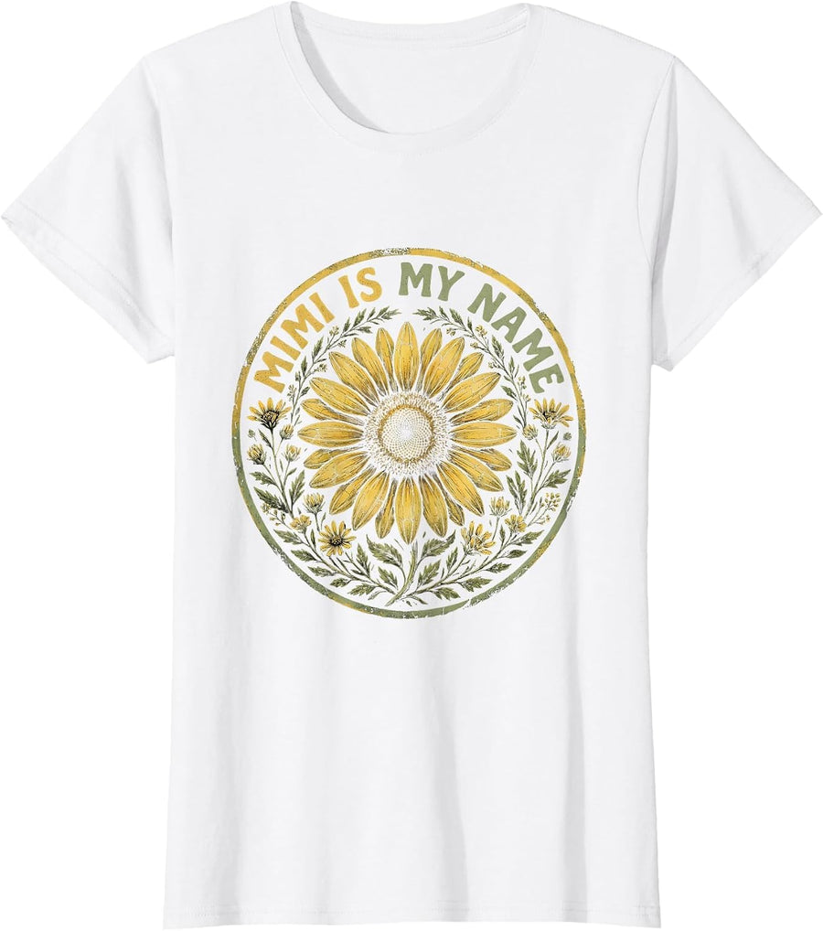 Women's Mimi Is My Name Proud Grandma Design T-Shirt - White