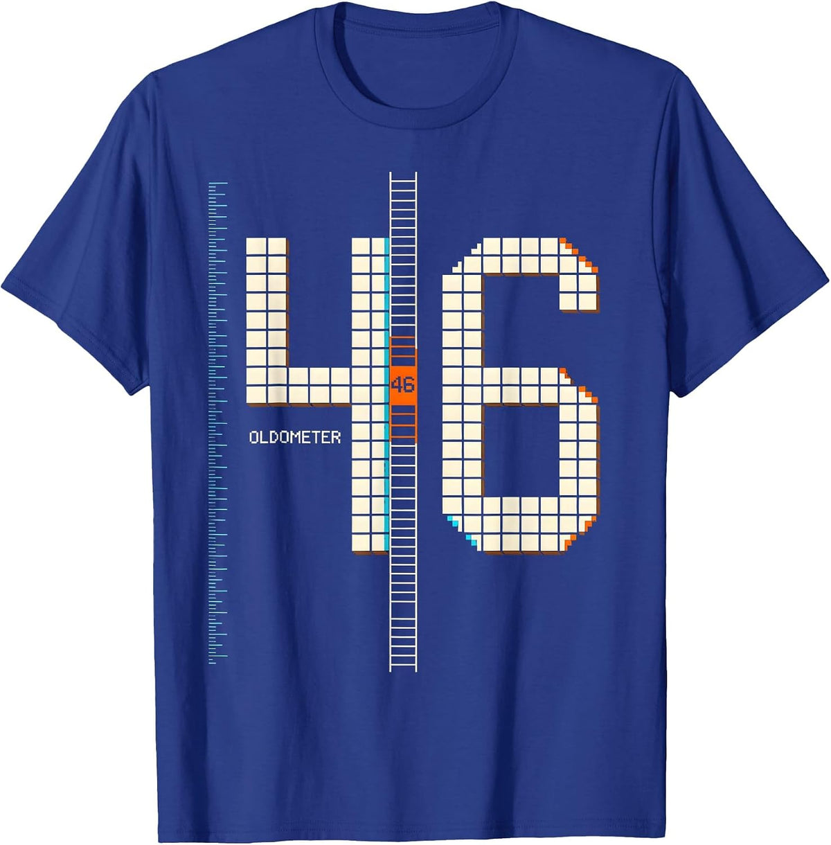 Men's OLDOMETER 46 Funny Milestone Birthday Gift Men T-Shirt - Royal Blue