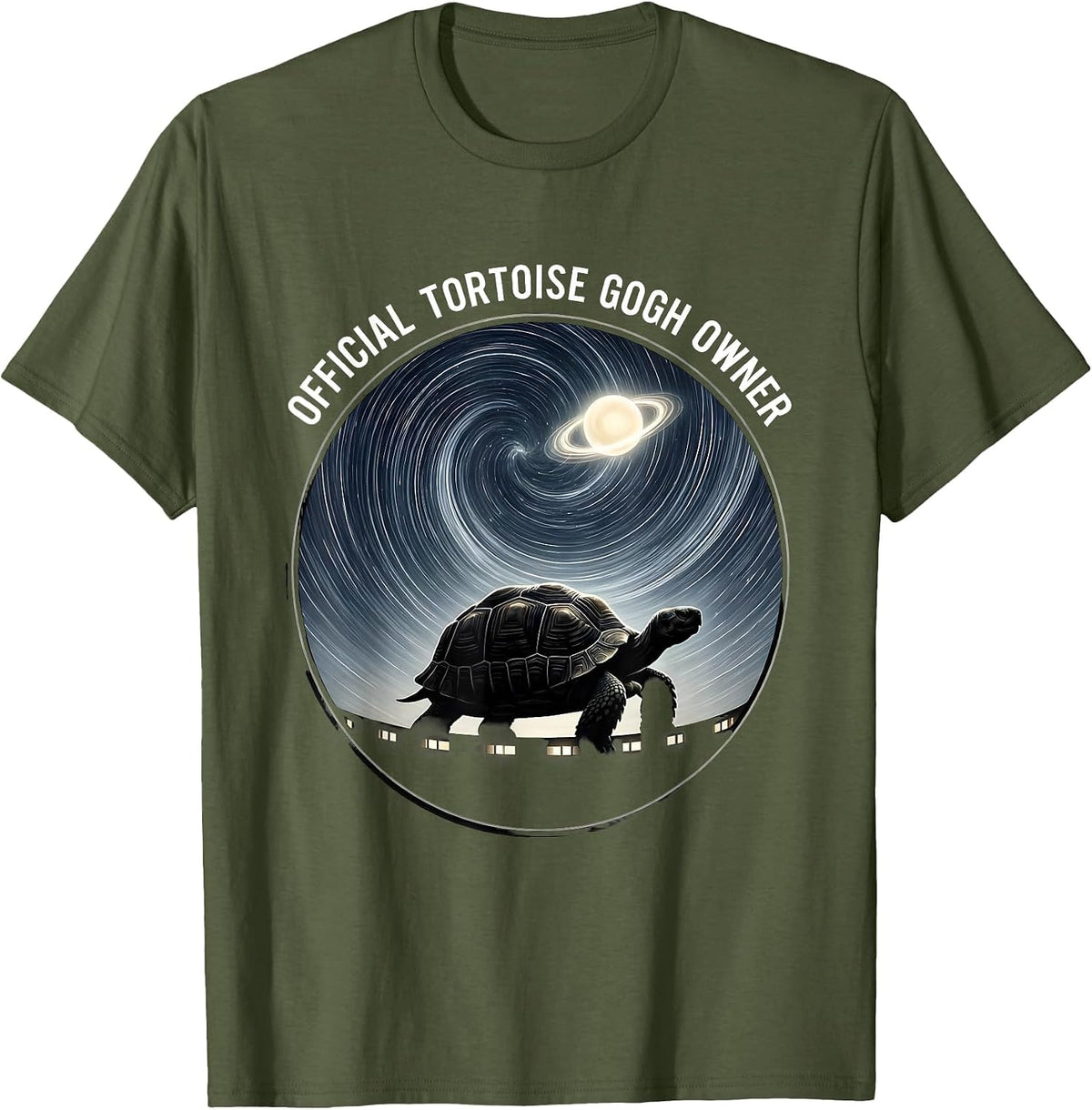 Men's Official Tortoise Gogh Owner Funny Animal Lover Pet Owner T-Shirt - Olive Green