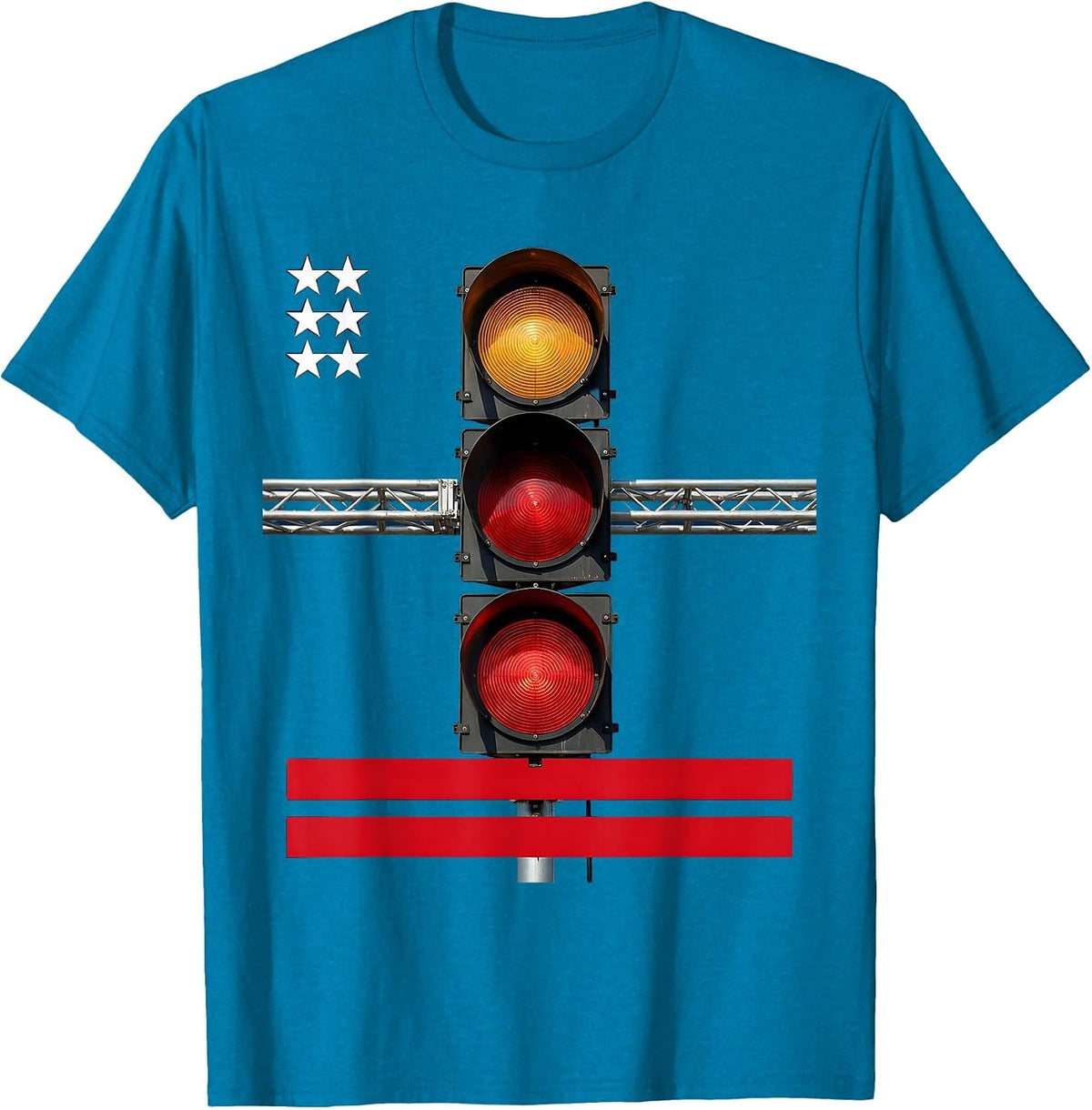 Drag Racing Tree Silhouette American Flag RC Car Hobby T-Shirt - Sapphire Blue