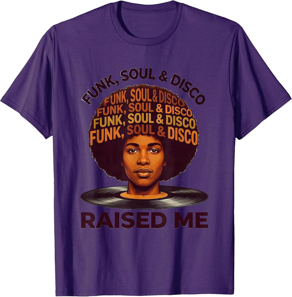 Men's Funk, Soul & Disco Raised Me Retro Afro 70s Vintage T-Shirt - Purple