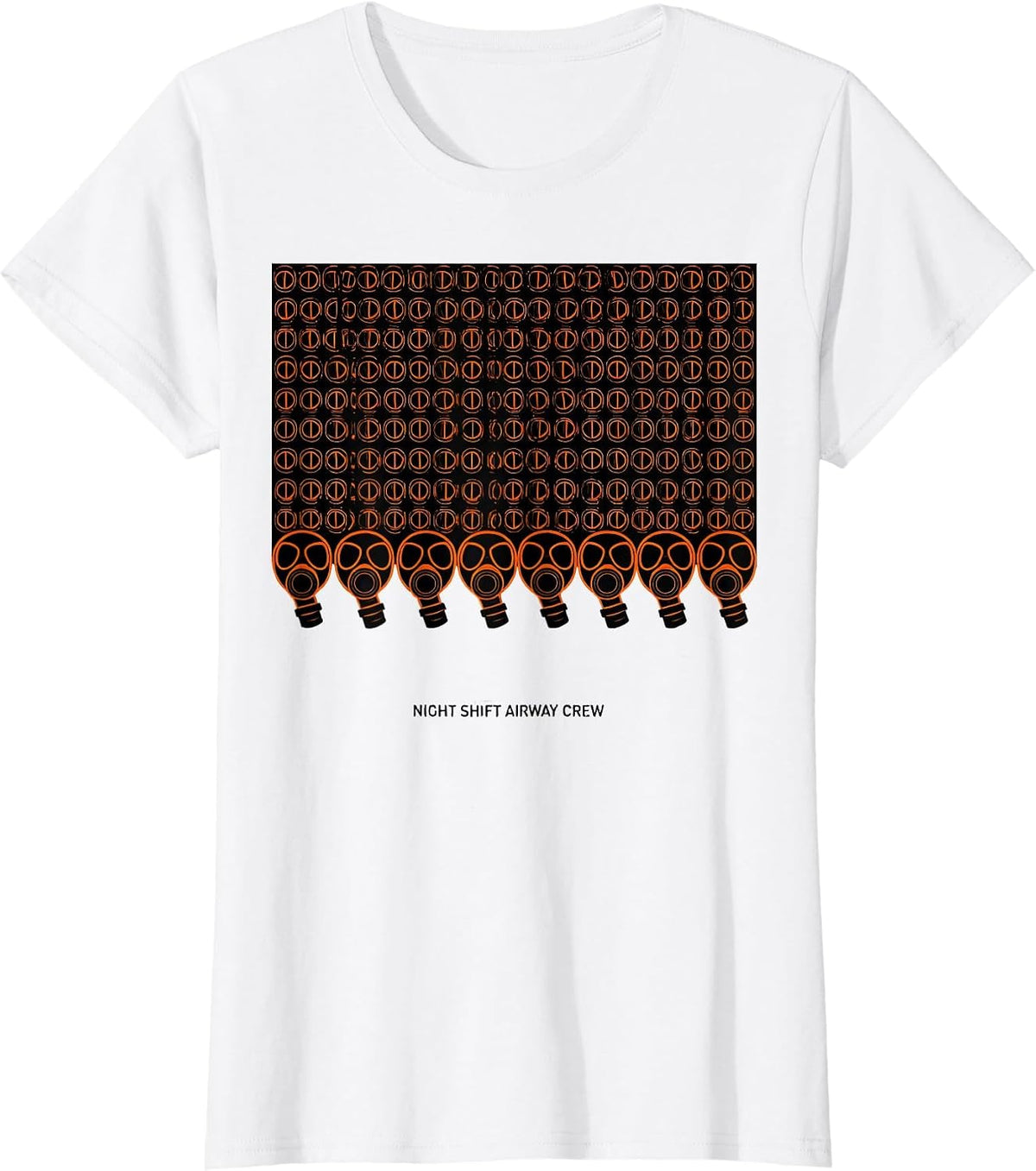 Night Shift Airway Crew Geometric Respiratory Therapist T-Shirt - White