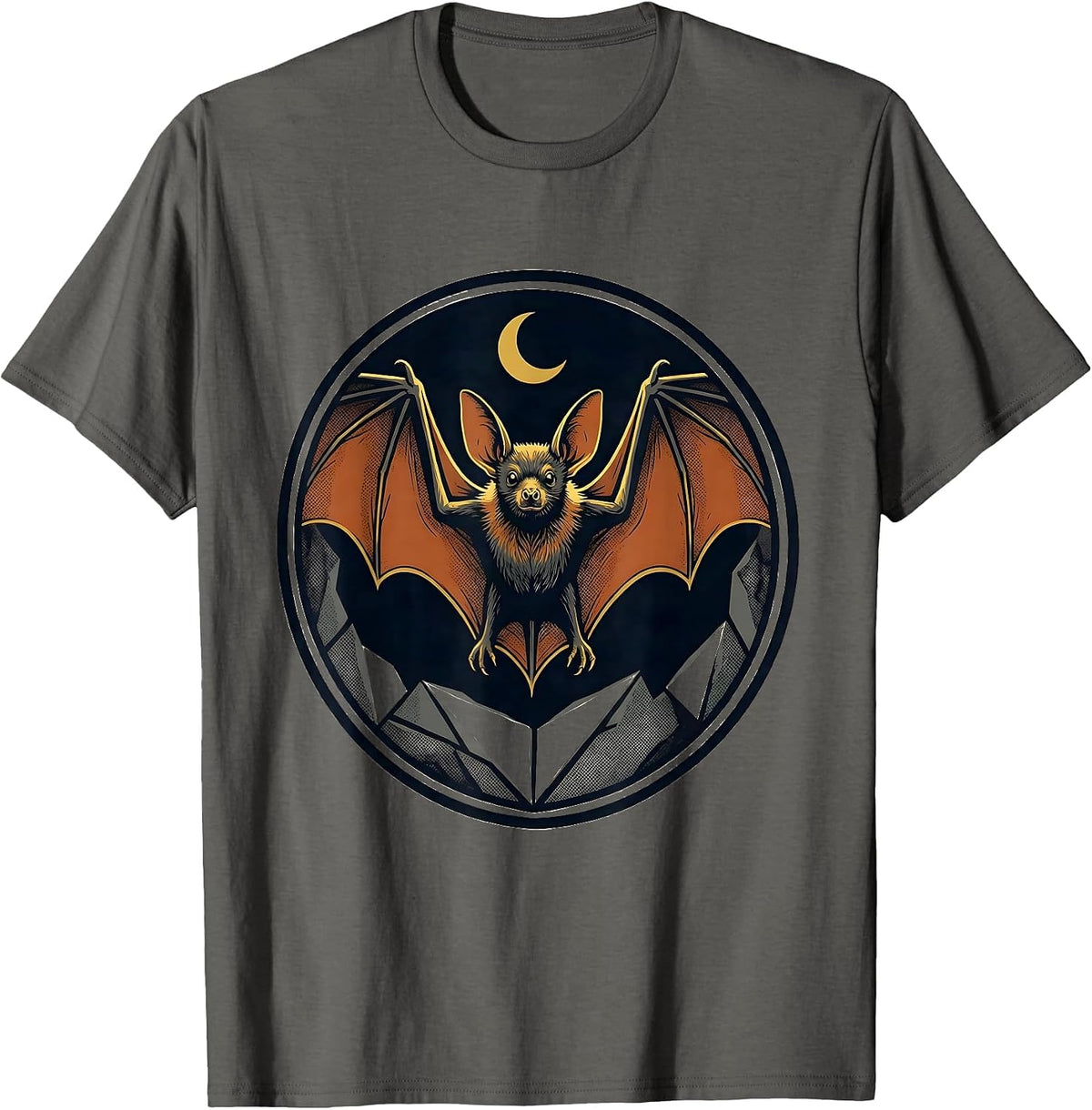 Bat Cave Screenprint Poster Wildlife Conservation T-Shirt - Asphalt Grey
