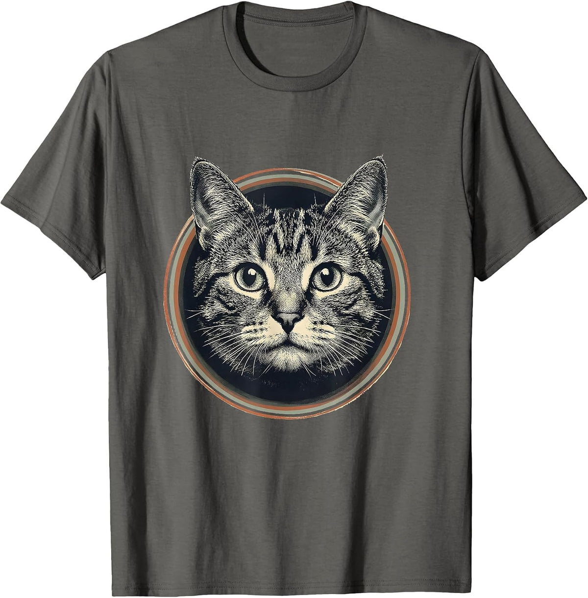 Rage Consumes Me Silly Staring Cat Meme Humor T-Shirt - Asphalt Grey