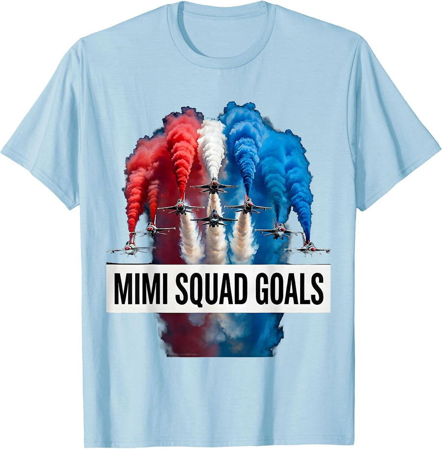 Mimi Squad Goals Grandmother Pride Design T-Shirt - Baby Blue