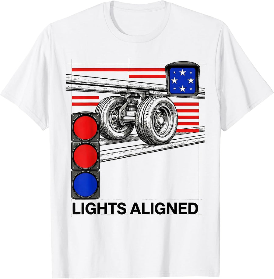 Men's Lights Aligned Swiss International RC Car Racing Drag Strip T-Shirt - White