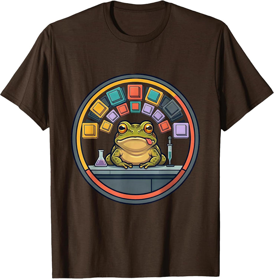 Periodic Table Toad Science Lab Graphic T-Shirt - Brown
