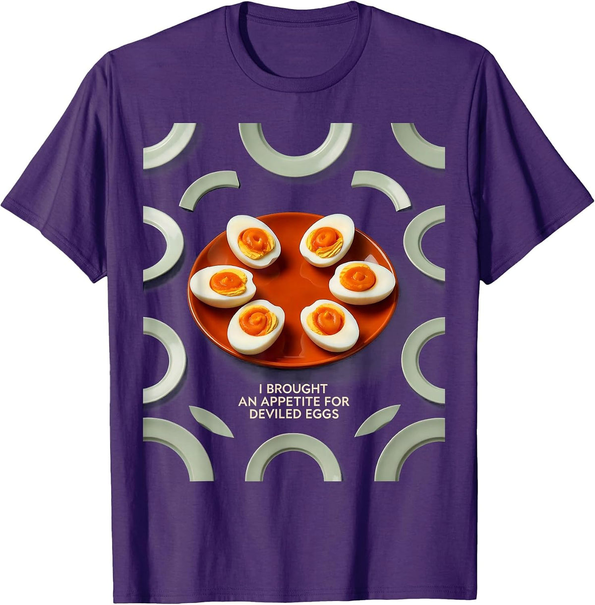 I Brought An Appetite For Deviled Eggs Funny Thanksgiving T-Shirt - Purple
