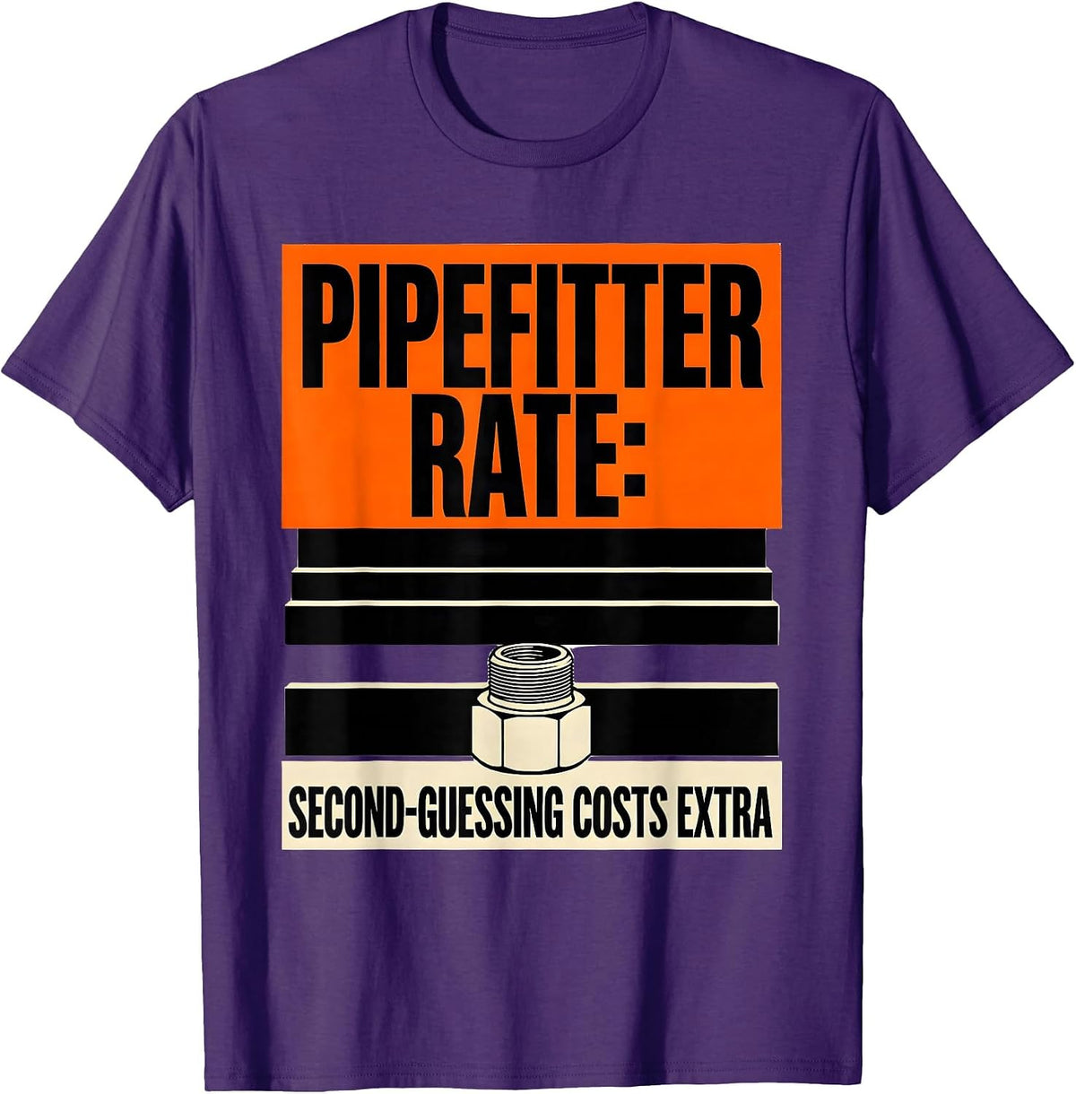Pipefitter Rate: Second-Guessing Costs Extra Funny T-Shirt - Purple