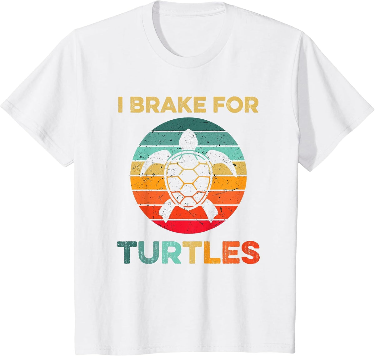 I Brake for Turtles Funny Tortoise Pet Turtle Lover Vintage T-Shirt - White
