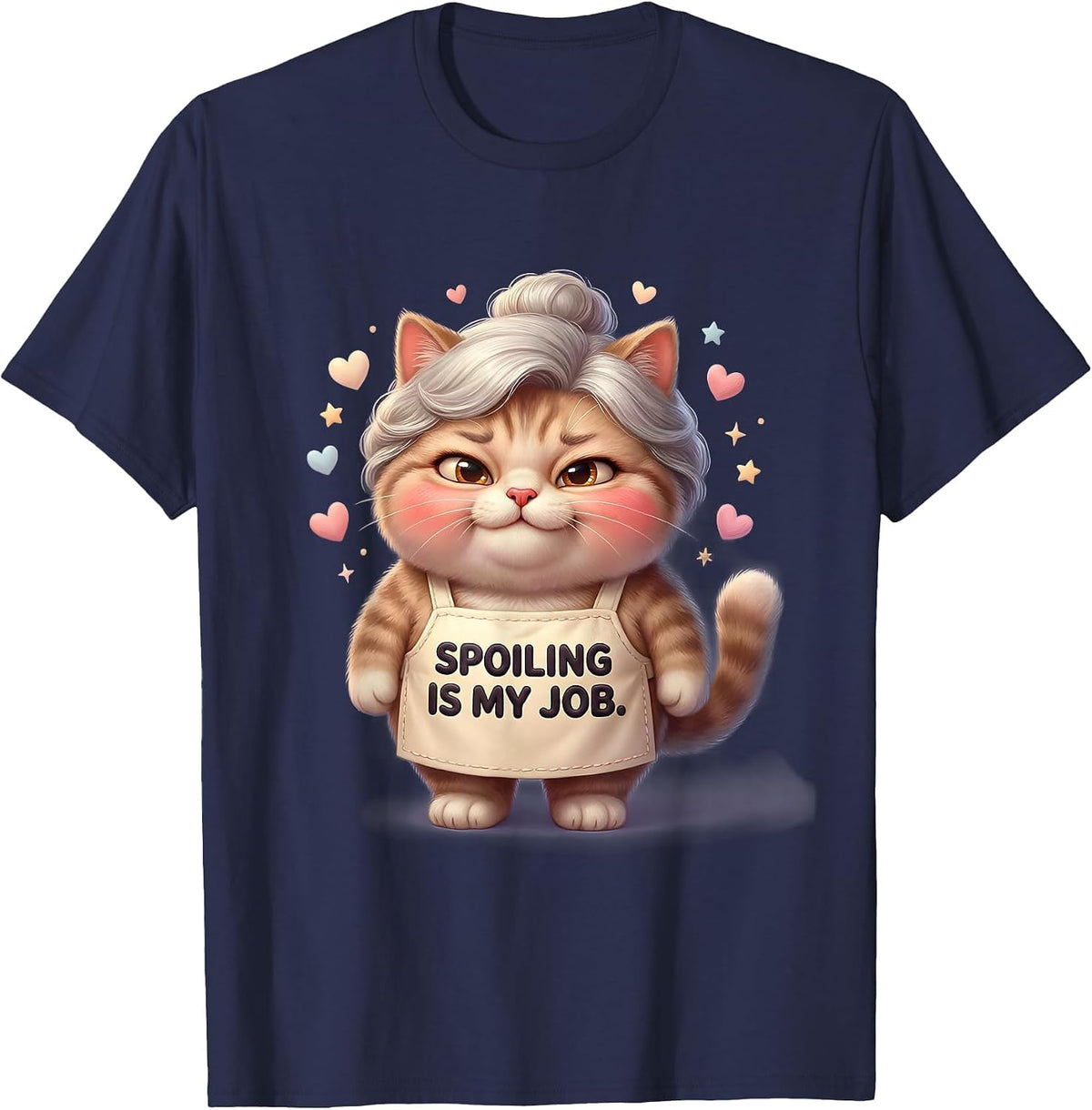 Spoiling Is My Job Grandparent Mimi Design T-Shirt - Navy Blue