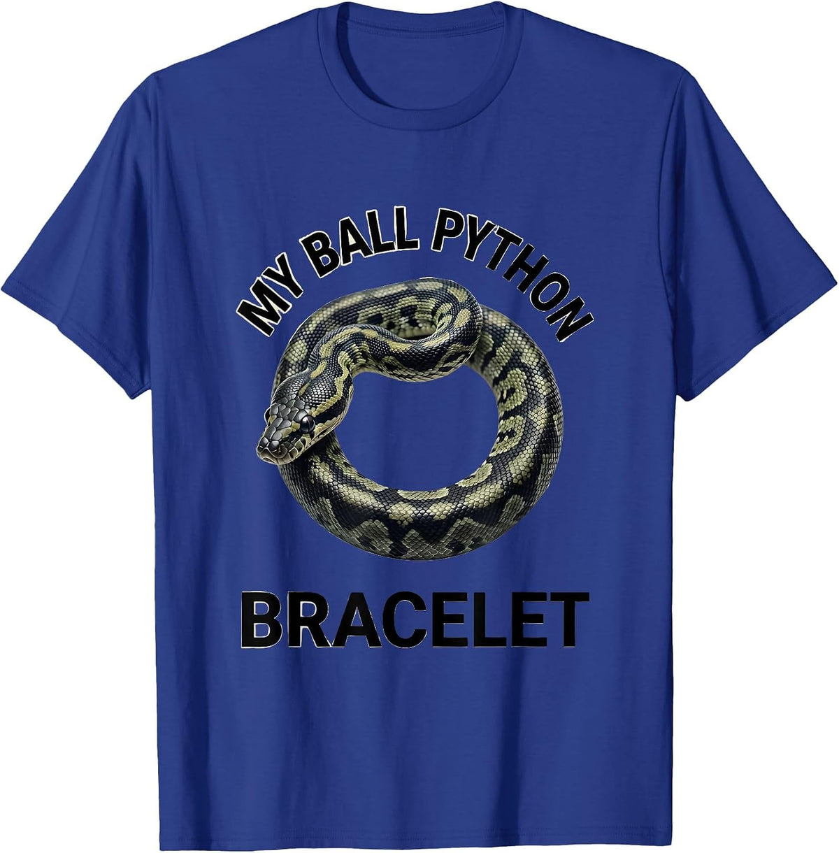 Men's My Ball Python Bracelet Minimalist Reptile Lover Gift T-Shirt - Royal Blue