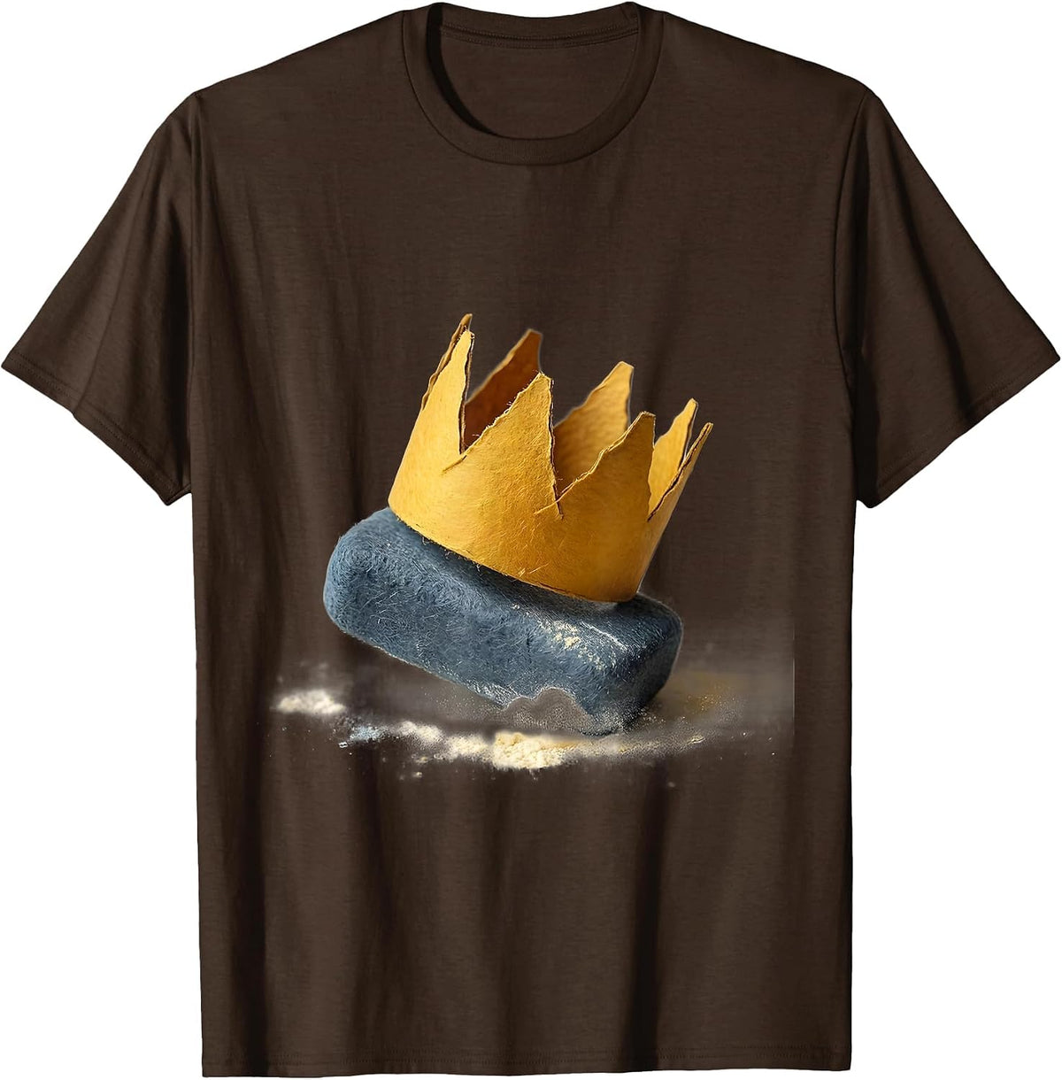 Kindergarten Teacher Paper Crown Chalkboard Eraser T-Shirt - Brown