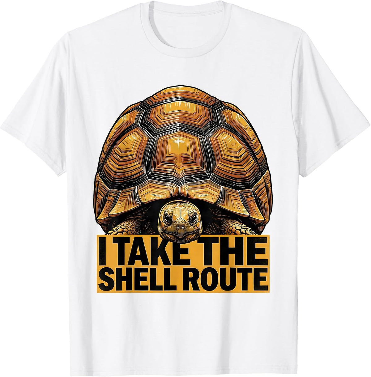 Men's I Take The Shell Route Funny Tortoise Lover Gift T-Shirt - White