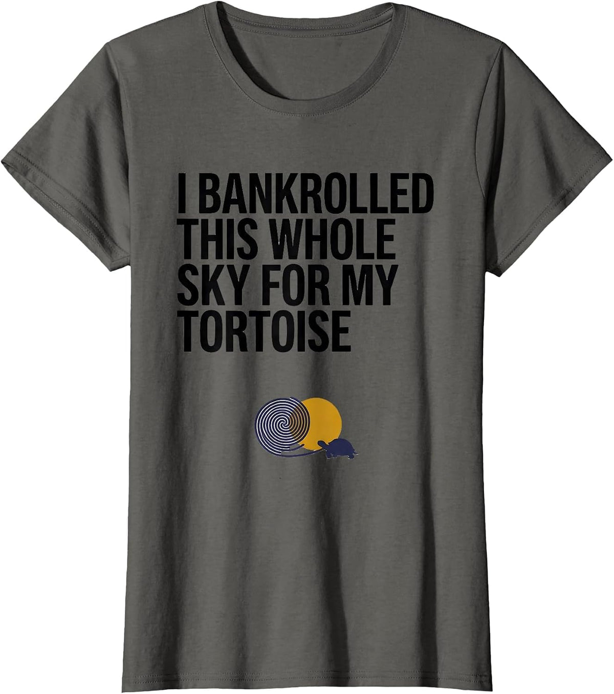 Women's I Bankrolled This Whole Sky For My Tortoise Animal Lover T-Shirt - Asphalt Grey