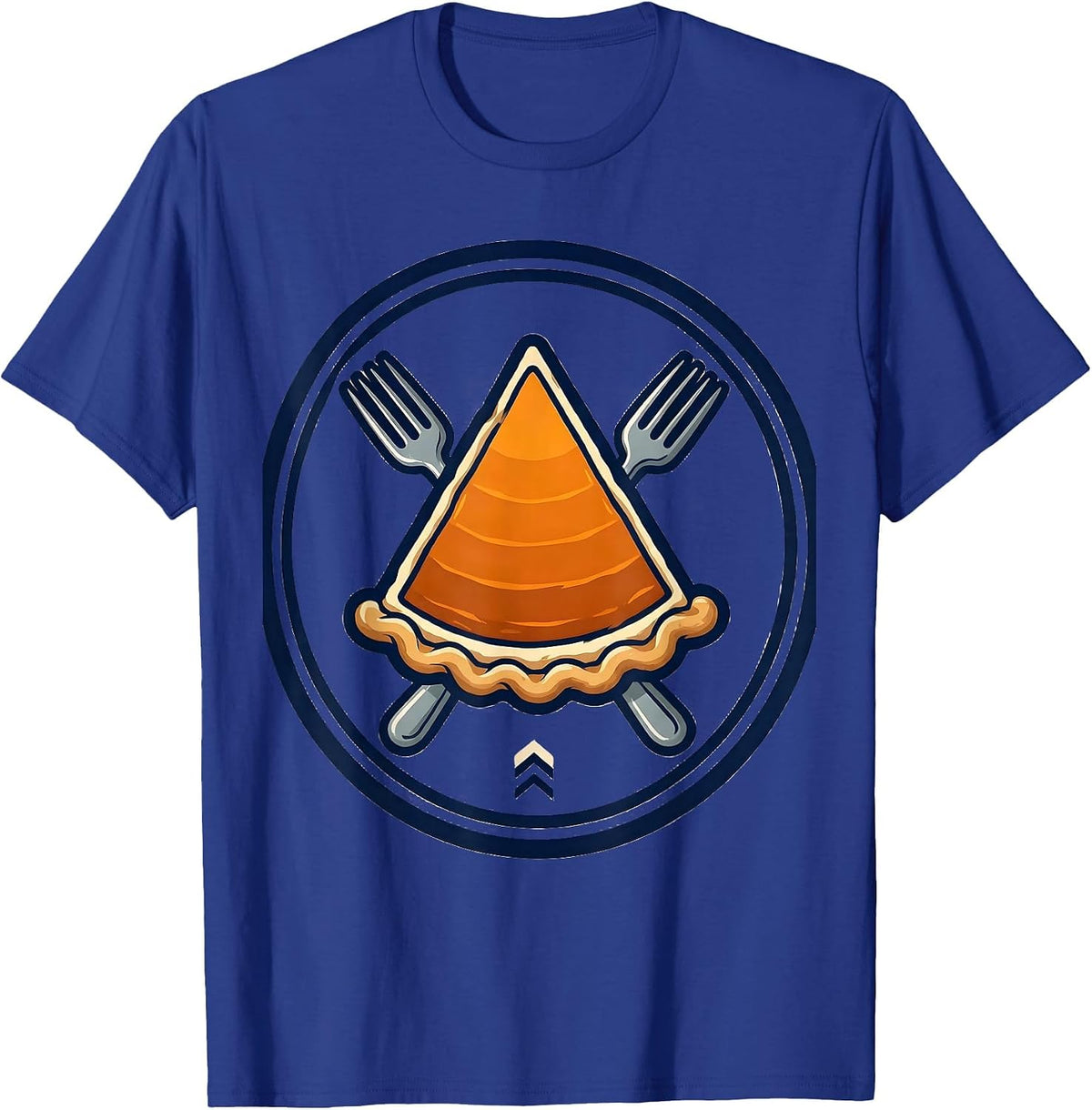 Men's Pumpkin Pie Wedge Sports Team Crest Humor T-Shirt - Royal Blue