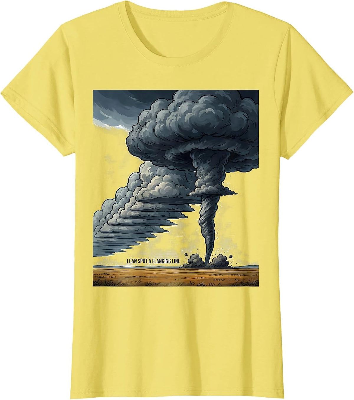 I Can Spot A Flanking Line Funny Storm Chaser Meteorology T-Shirt - Lemon Yellow
