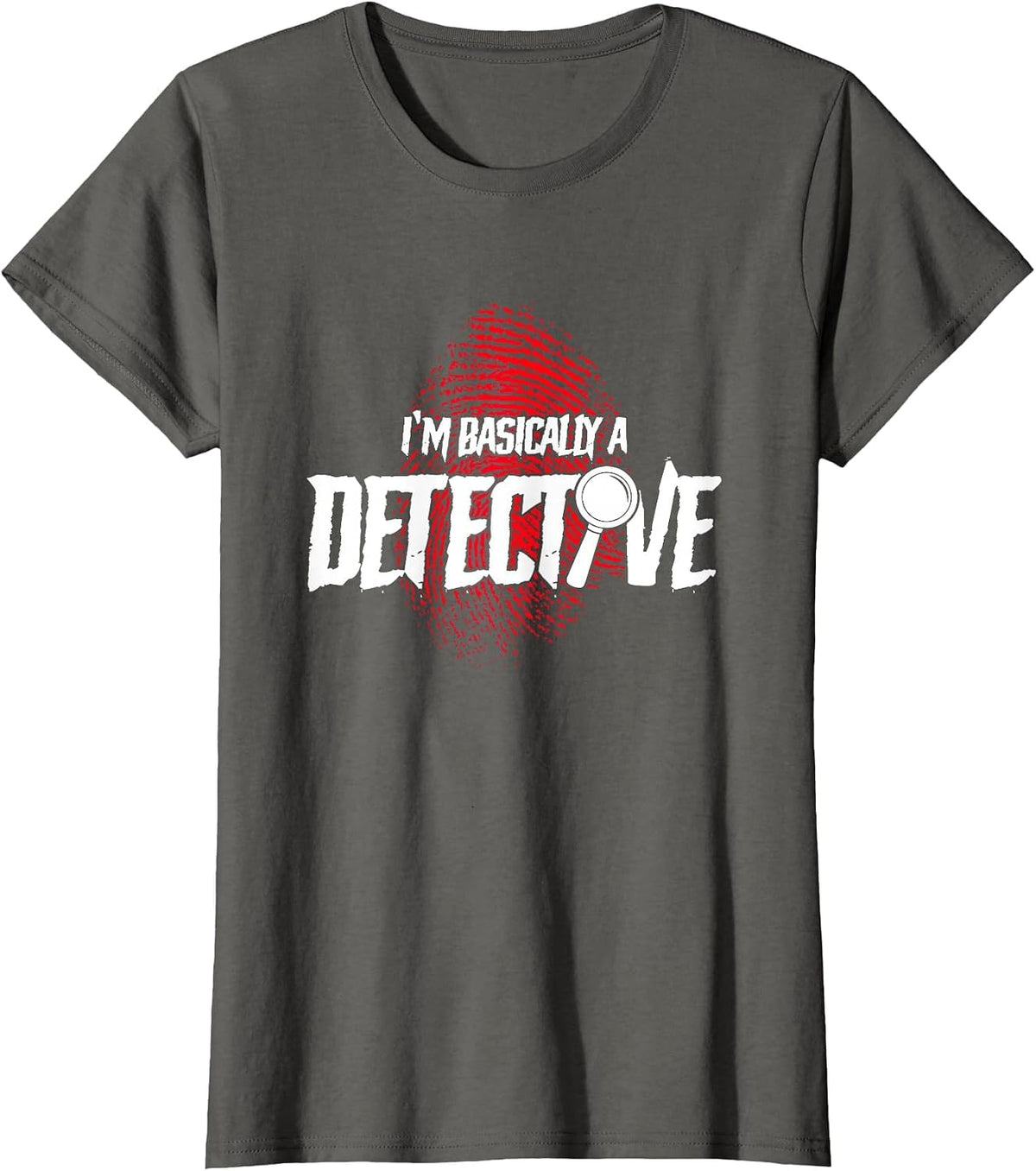 I'm Basically A Detective True Crime T-Shirt - Asphalt Grey