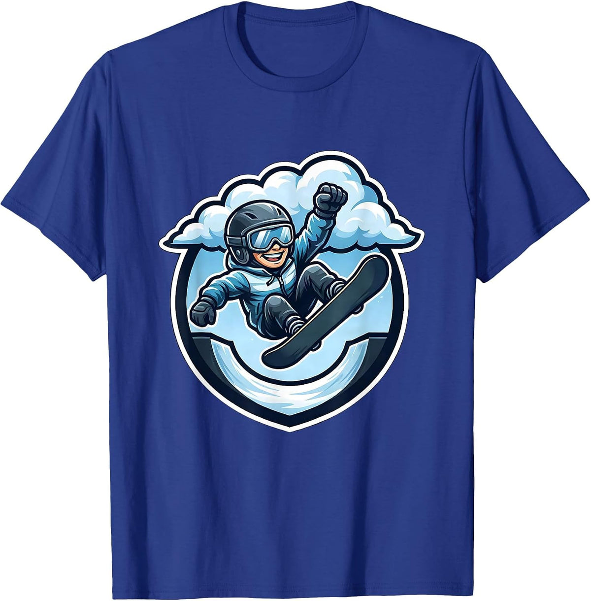 Snowboarder Halfpipe Launch Into The Clouds T-Shirt - Royal Blue