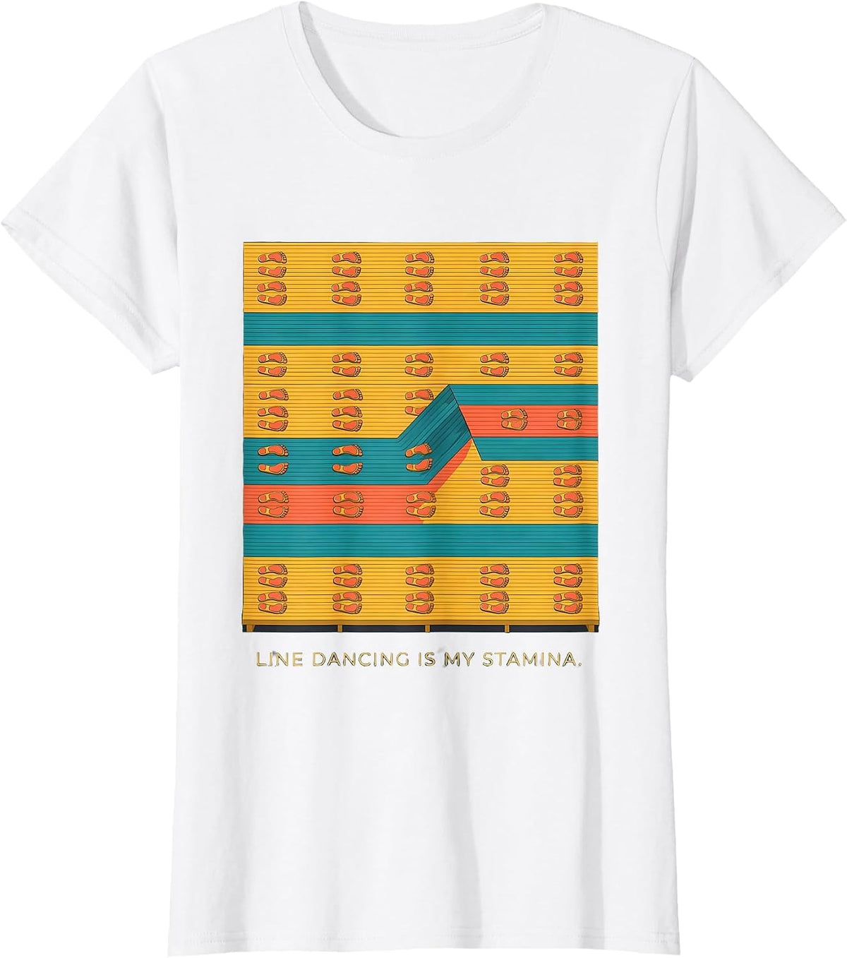 Women's Line Dancing Is My Stamina Funny Line Dance Lover Humor T-Shirt - White