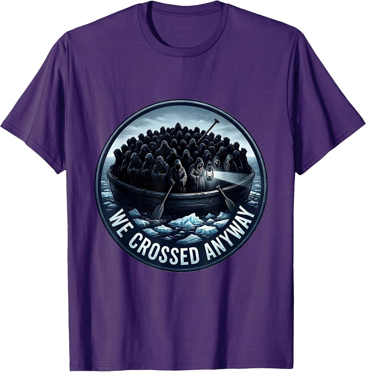 Men's We Crossed Anyway Historical Humor Revolutionary War T-Shirt - Purple