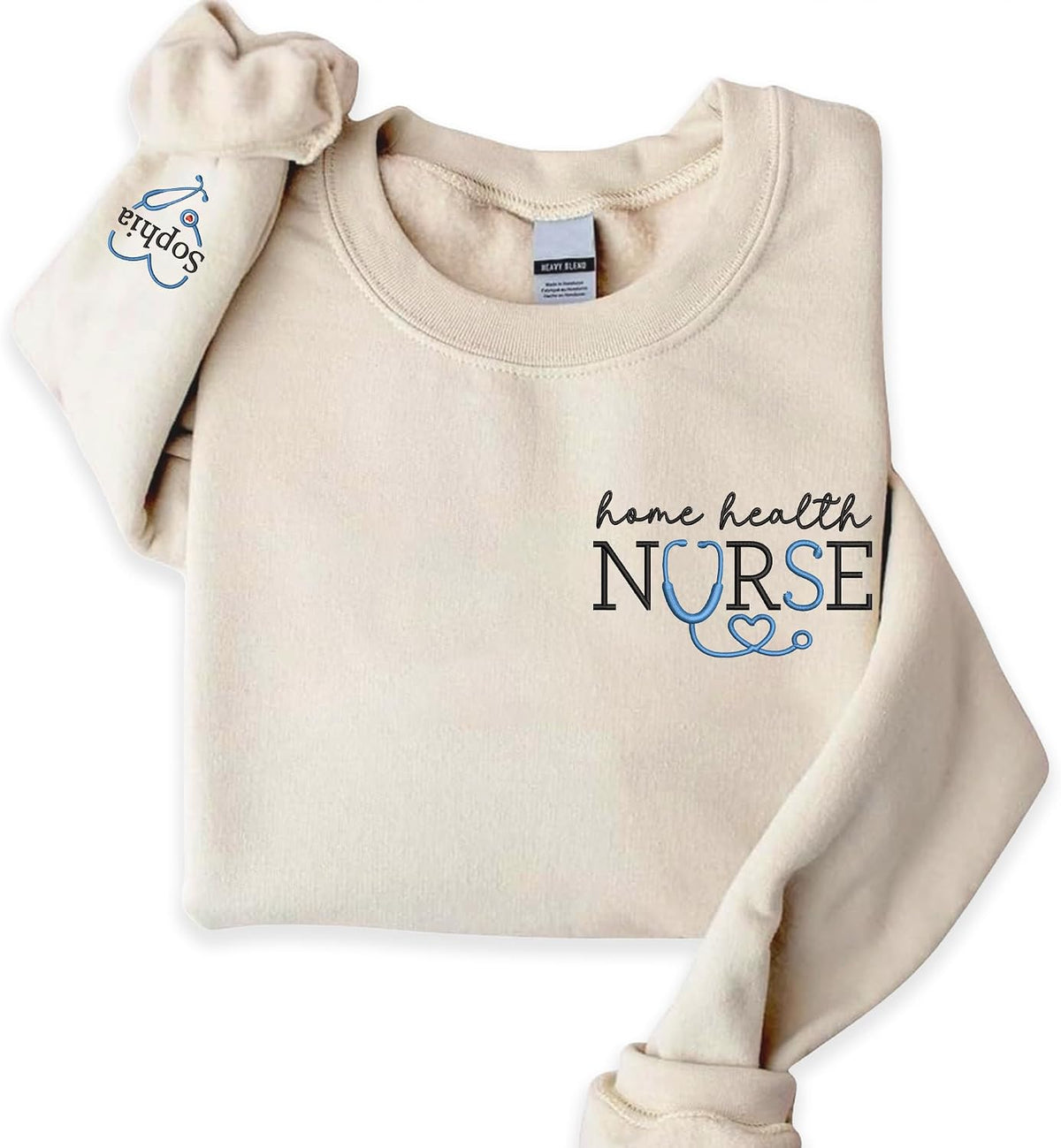 CHILLEVER Personalized Embroidered Nurse Sweatshirt, Custom Nursing Shirts, Nurses Week Gifts, Nursing Graduation Gifts -