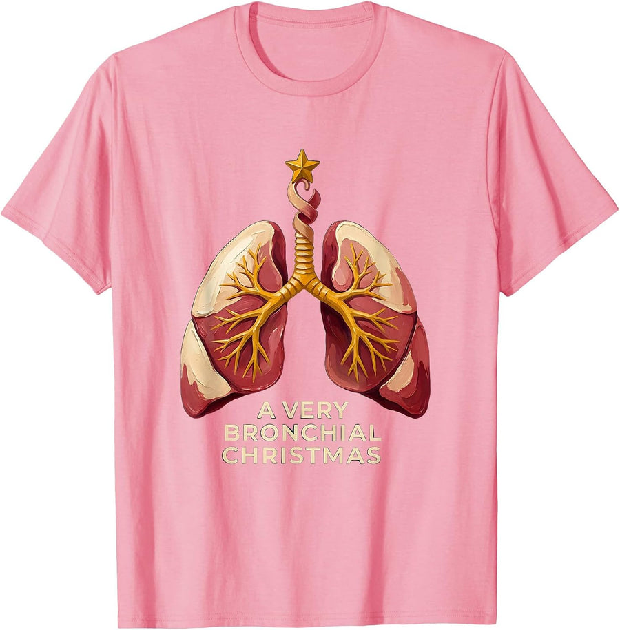 Men's A Very Bronchial Christmas Funny Respiratory Therapist T-Shirt - Pink