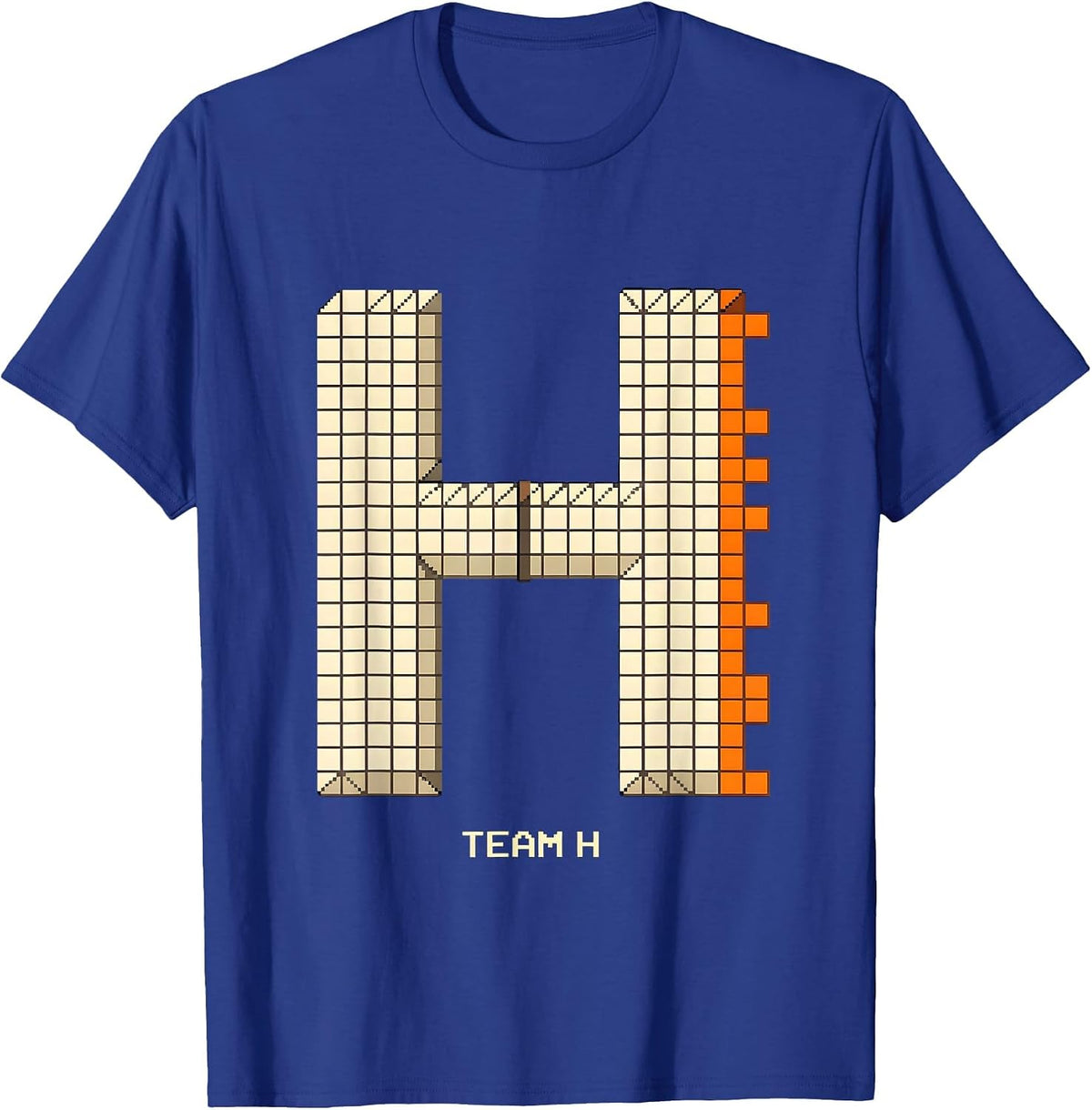 Team H Pixel Art Funny Group Halloween Matching Costume T-Shirt - Royal Blue
