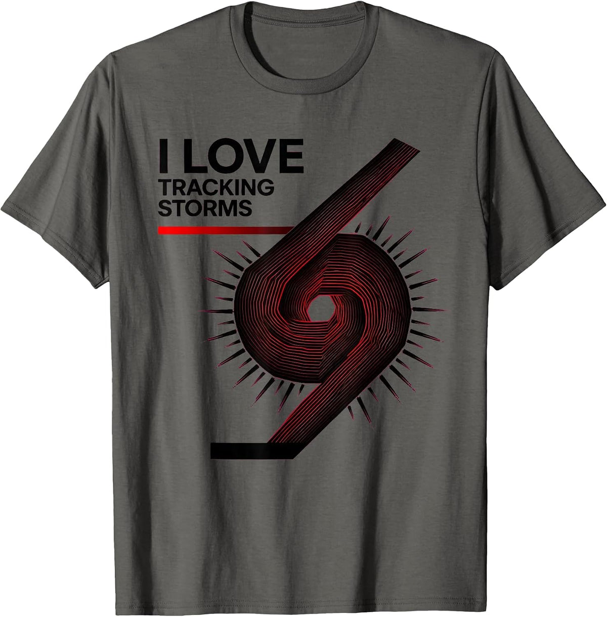Men's I Love Tracking Storms Funny Storm Chaser Meteorology Humor T-Shirt - Asphalt Grey