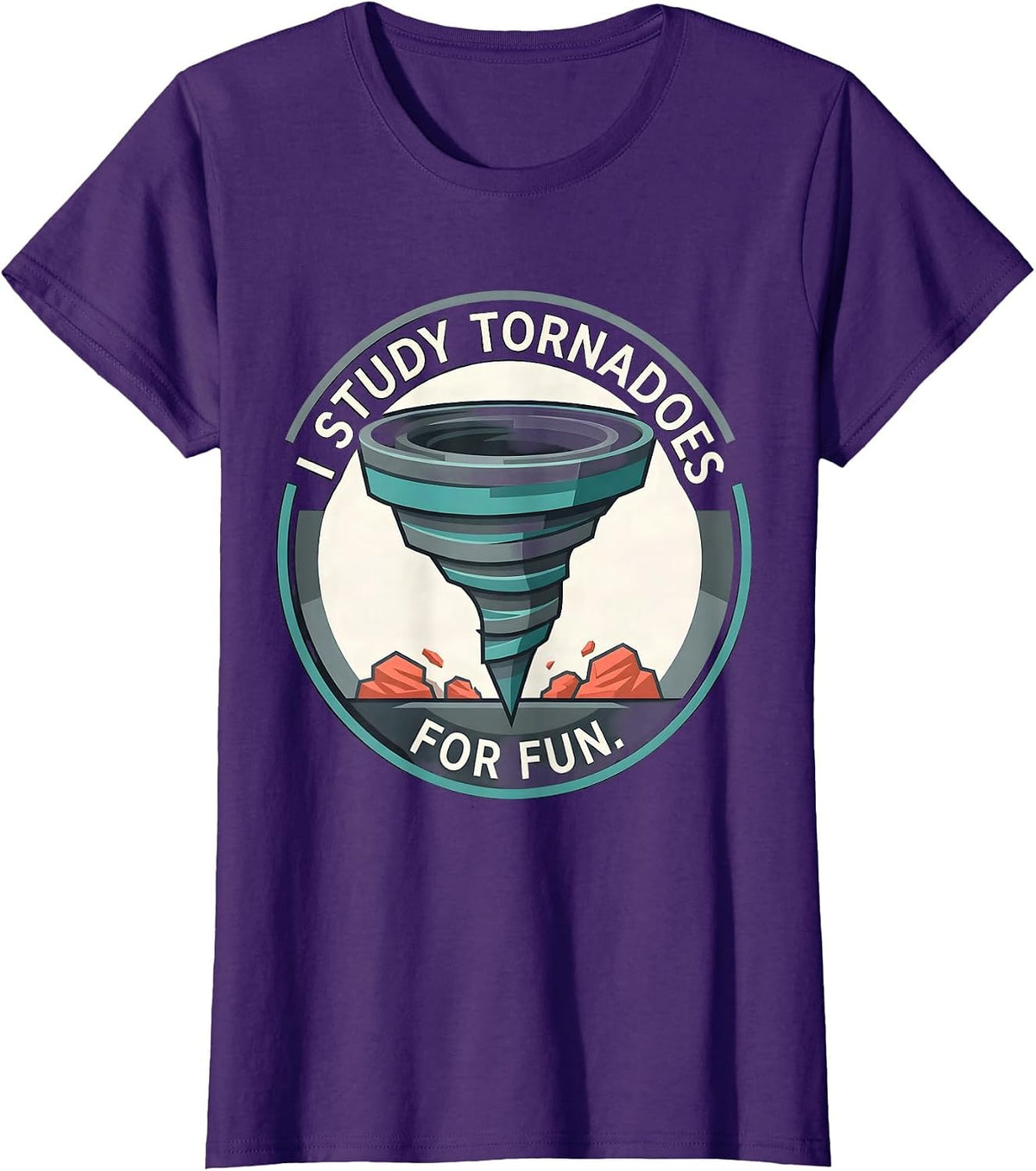 I Study Tornadoes For Fun Funny Storm Chaser Meteorology T-Shirt - Purple