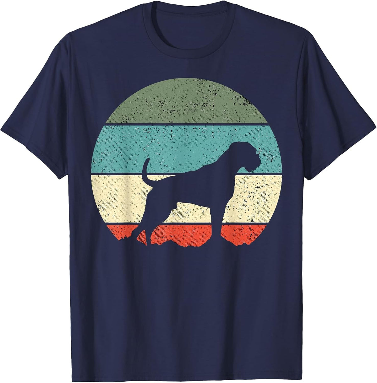 Boxer Dog Retro T-Shirt - Navy Blue