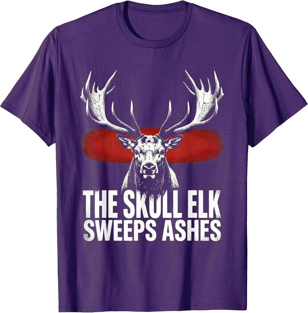 The Skull Elk Sweeps Ashes Gothic Horror Alt Aesthetic T-Shirt - Purple
