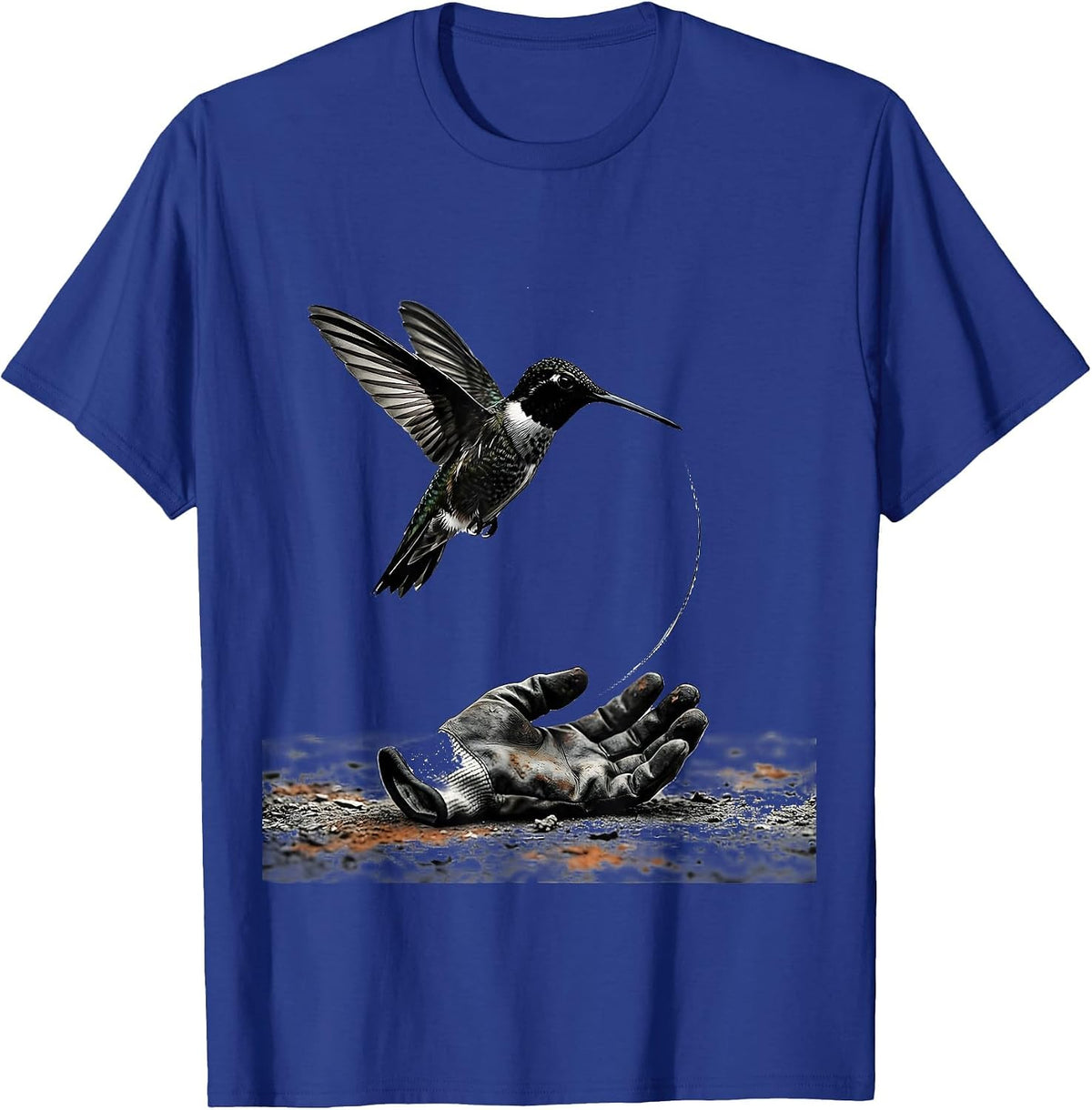 Hummingbird Minimalist Bird Lover Gift T-Shirt - Royal Blue