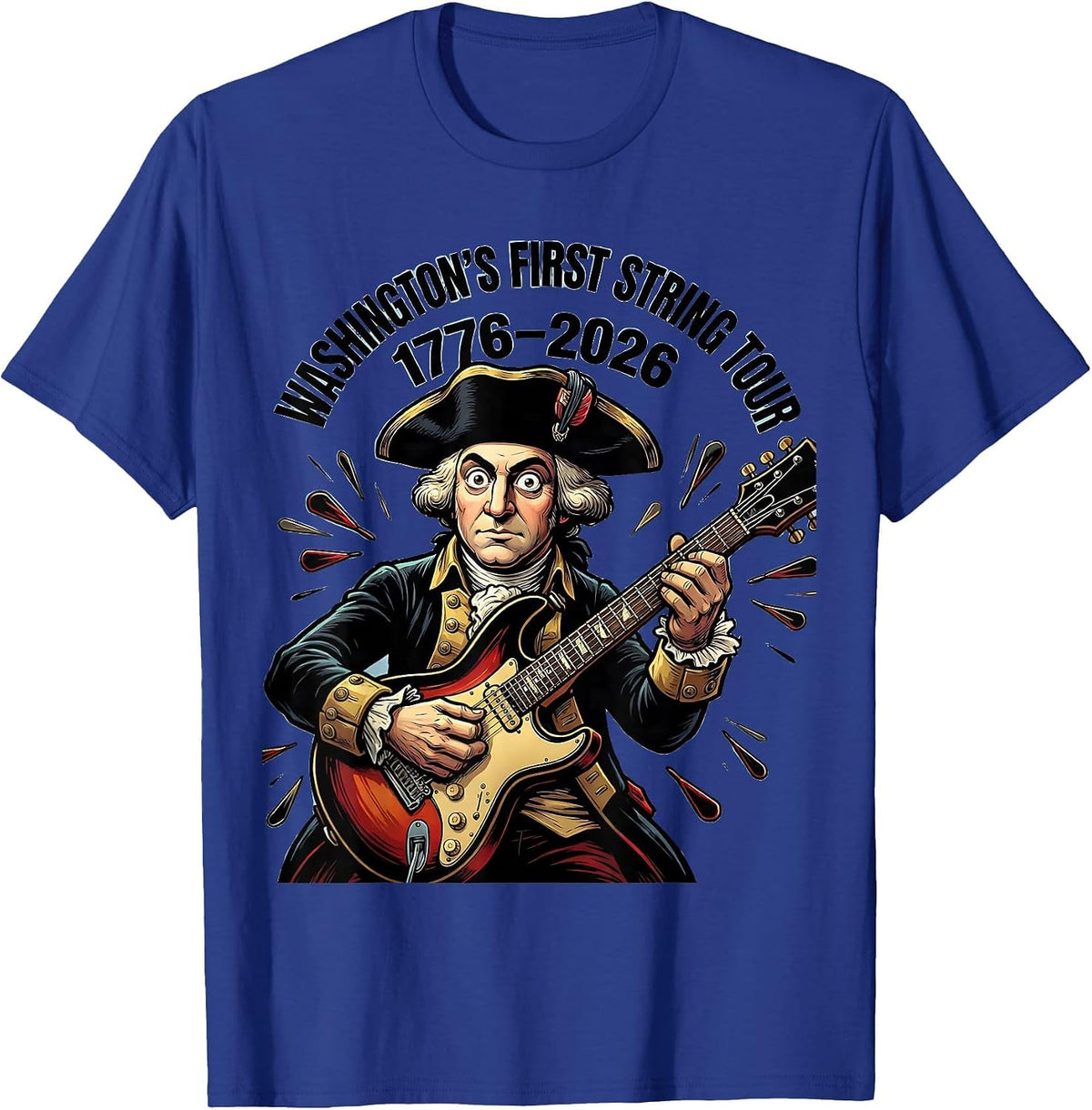 Men's WASHINGTON'S FIRST STRING TOUR 1776–2026 Retro Vintage T-Shirt - Royal Blue