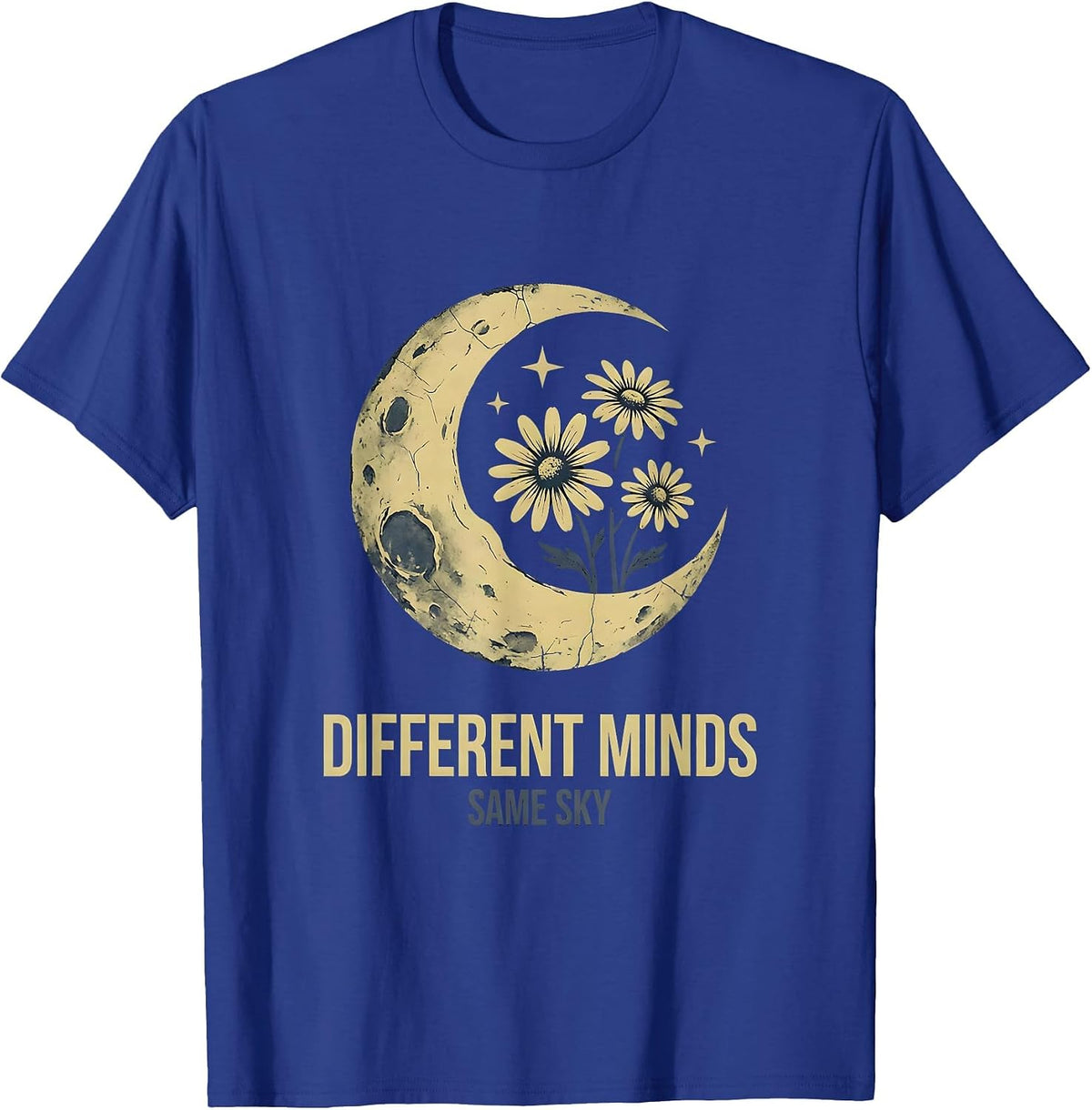 Different Minds Same Sky Boho Celestial Special Education T-Shirt - Royal Blue