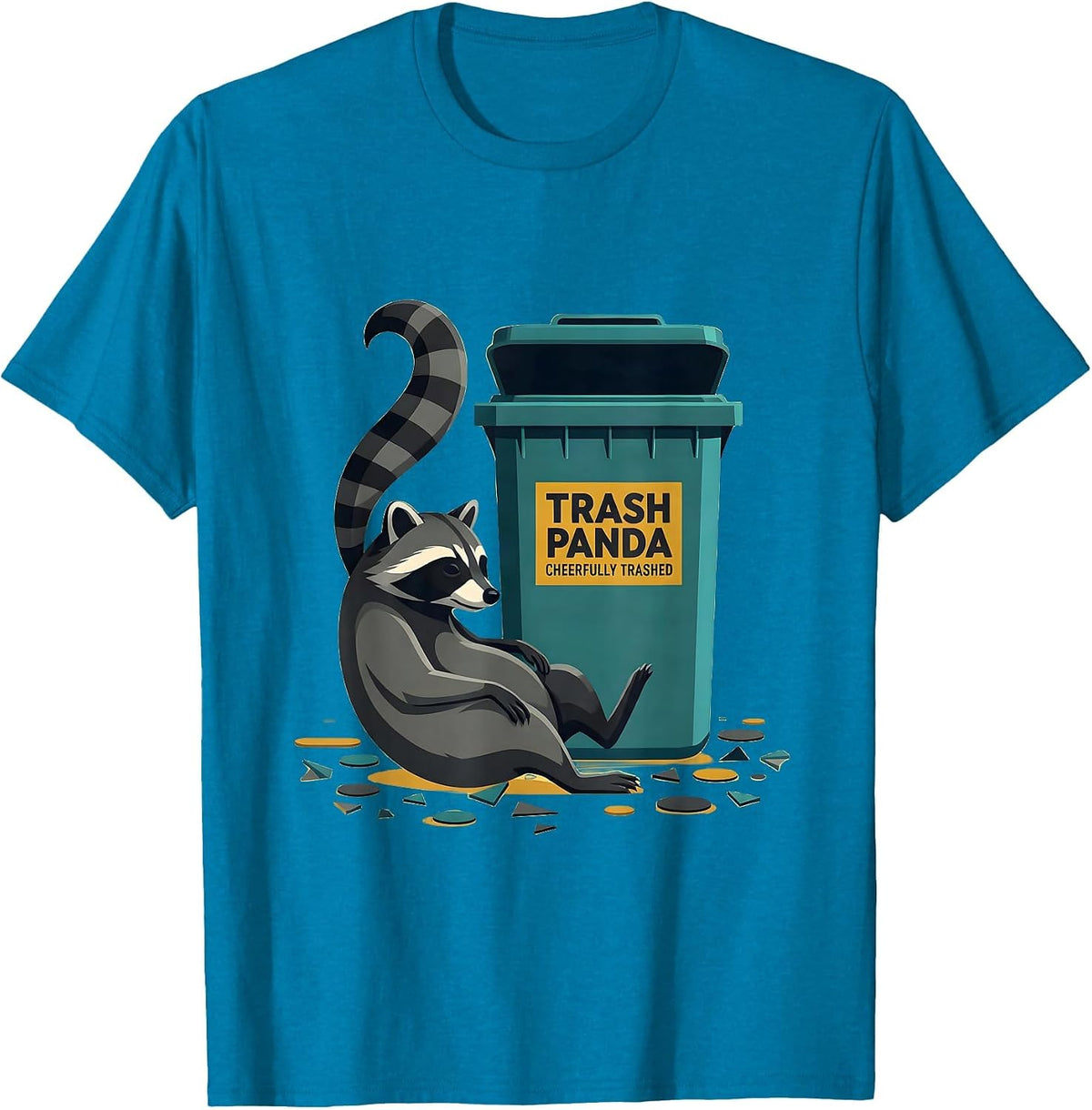 Trash Panda Cheerfully Trashed Funny Raccoon Gift T-Shirt - Sapphire Blue