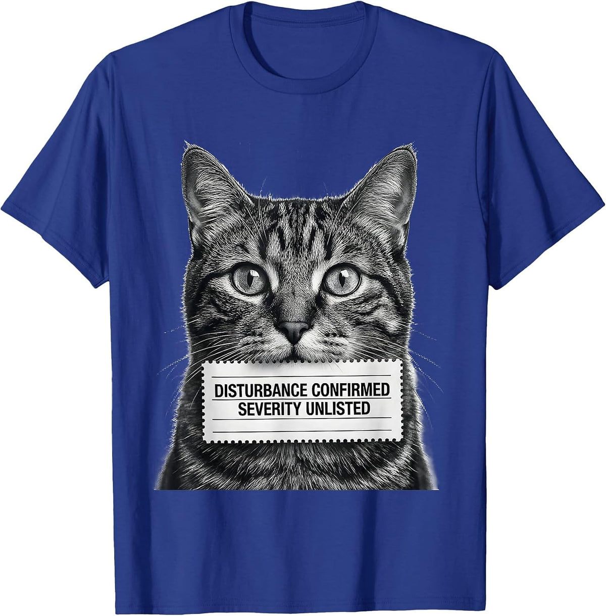 Disturbance Confirmed, Severity Unlisted Funny Cat Meme T-Shirt - Royal Blue