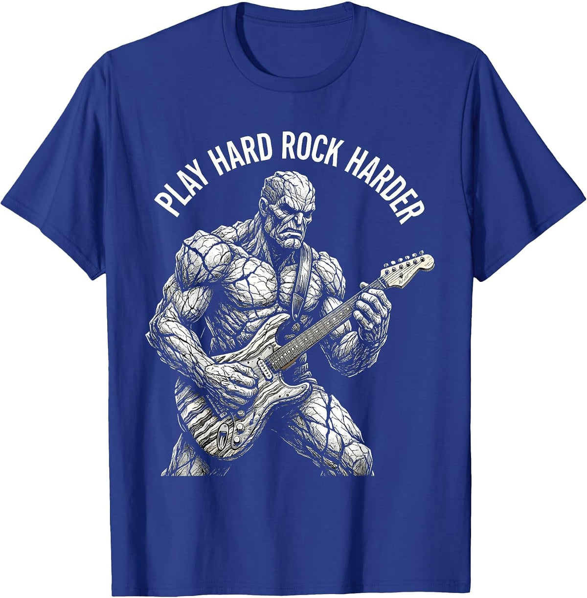 Play Hard Rock Harder Men's Rock Music Design T-Shirt - Royal Blue