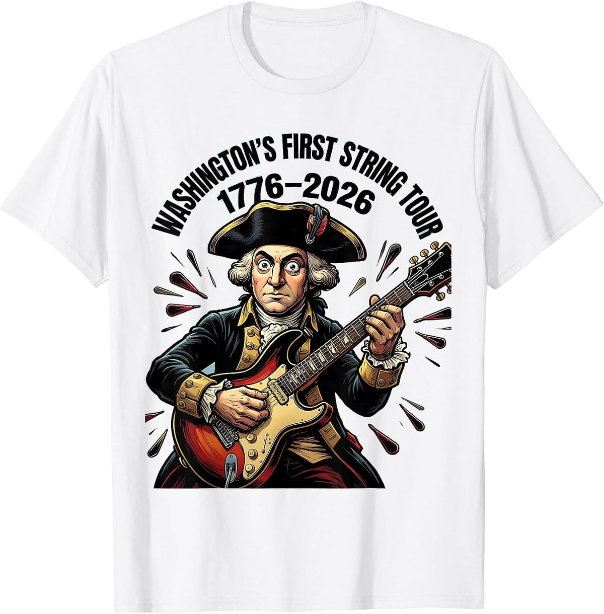 Men's WASHINGTON'S FIRST STRING TOUR 1776–2026 Retro Vintage T-Shirt - White