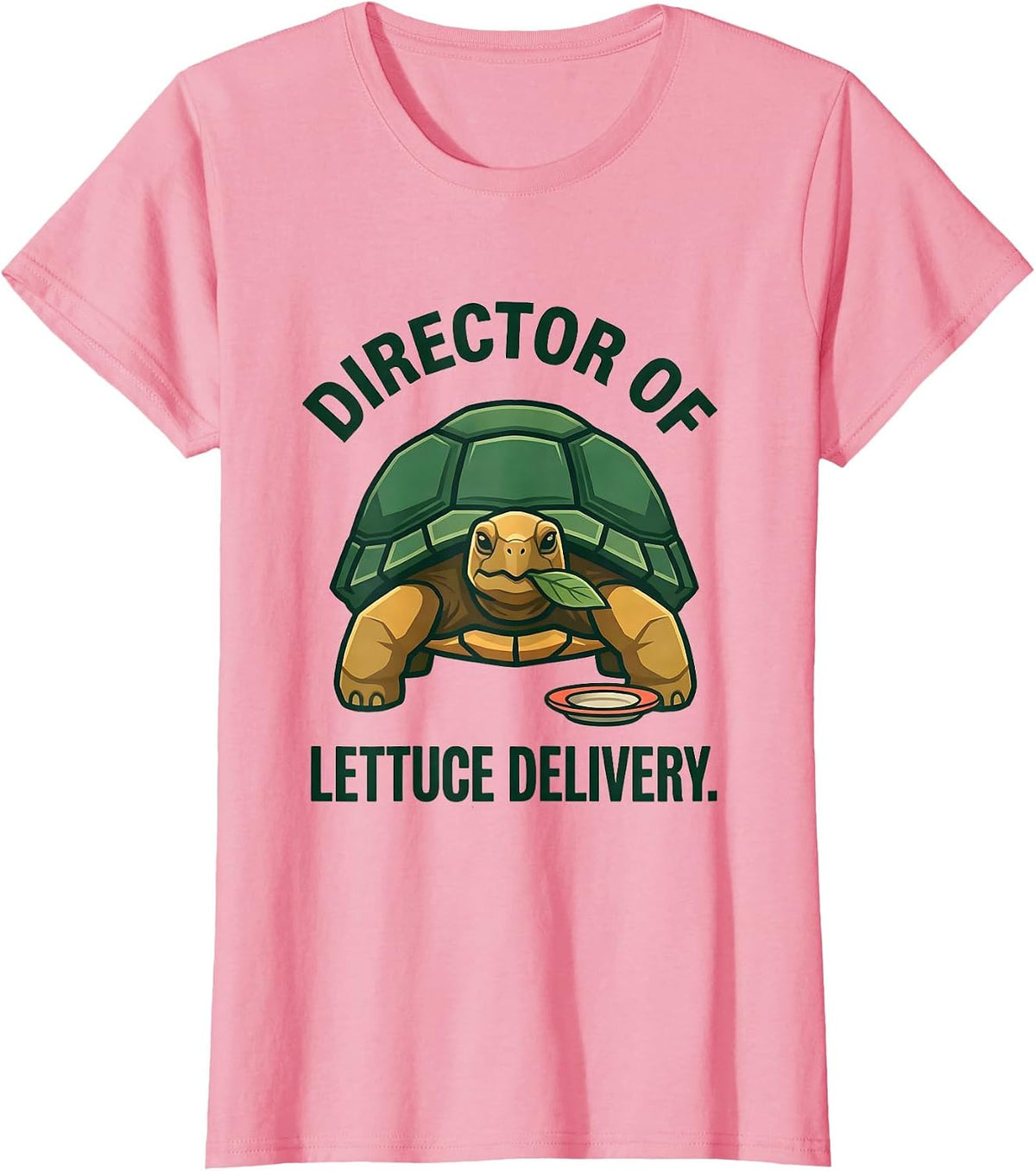 Women's Director Of Lettuce Delivery Funny Tortoise Lover Animal T-Shirt - Pink